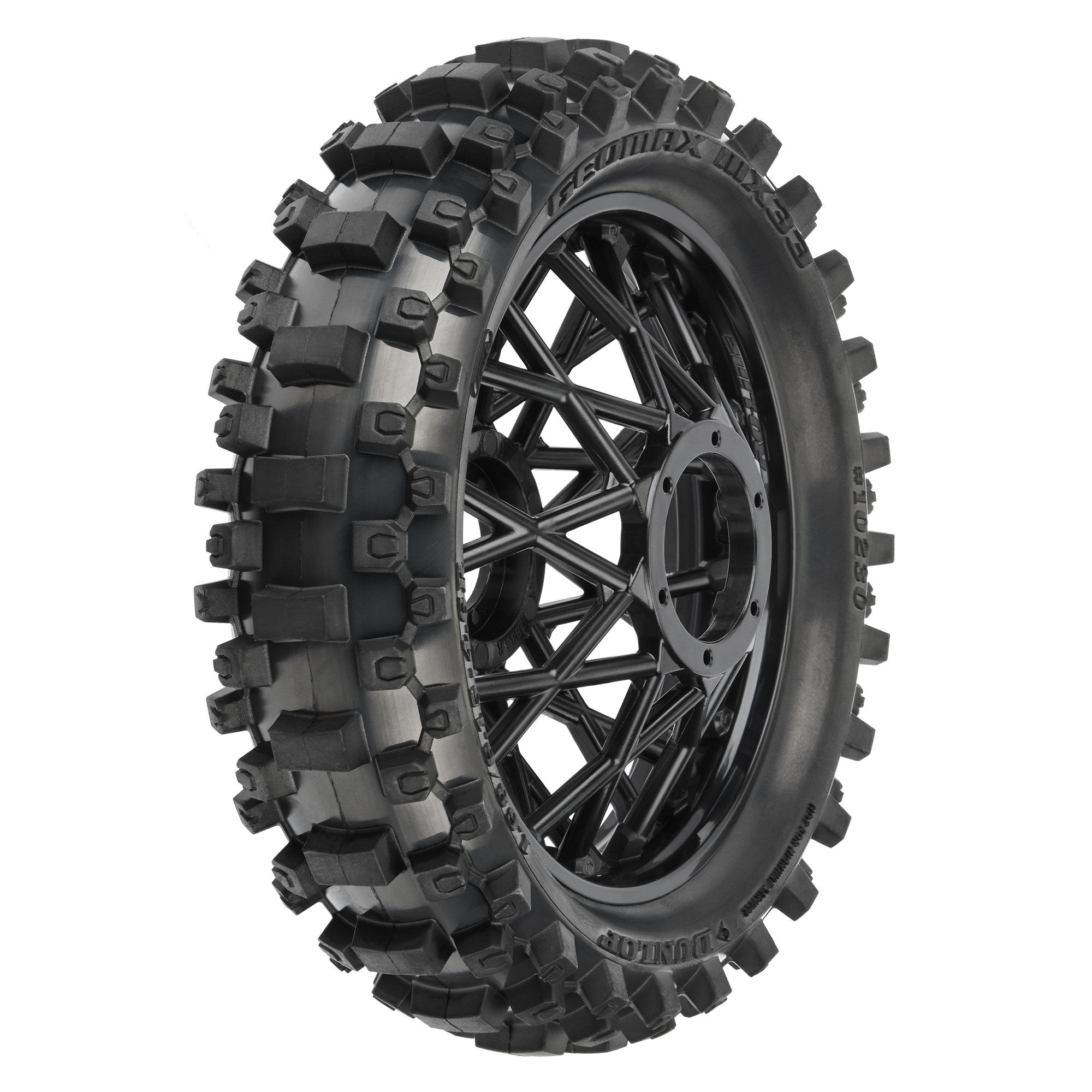 1/4 Dunlop Geomax MX33 CR4 Rear Tire MTD Black: Promoto-MX 1/4 Dunlop Geomax MX33 CR4 Rear Tire MTD Black: Promoto-MX - Image 1