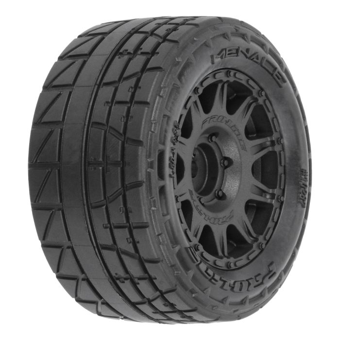 1/18 Menace F/R Street Tires MTD 12mm Black Raid (4): Granit - Image 1