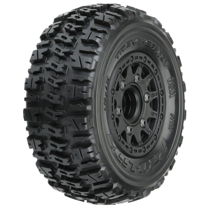 1/10 Trencher X Front/Rear 2.2"/3.0" SC Mounted 12mm Black R - Image 1