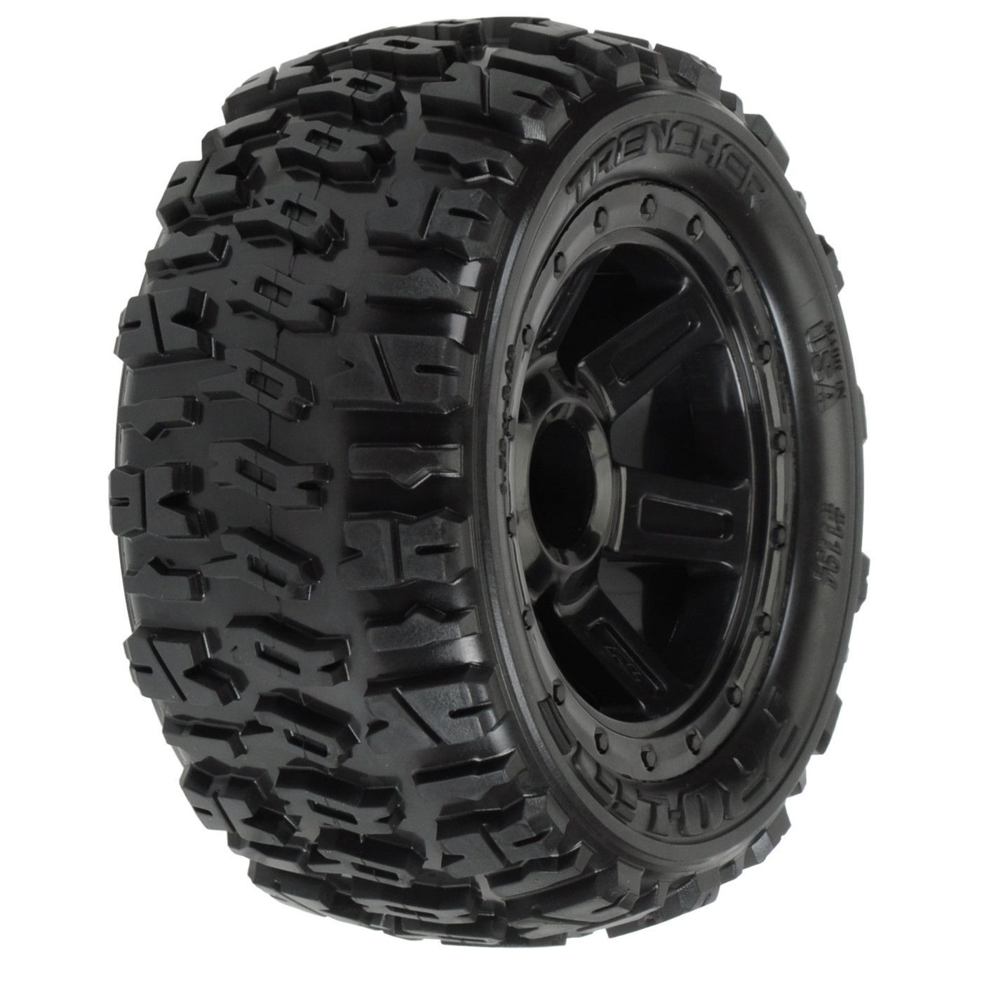 1/16 Trencher M2 Fr/Rr 2.2" Tires Mounted 12mm Blk Desperado 1/16 Trencher M2 Fr/Rr 2.2" Tires Mounted 12mm Blk Desperado - Image 1