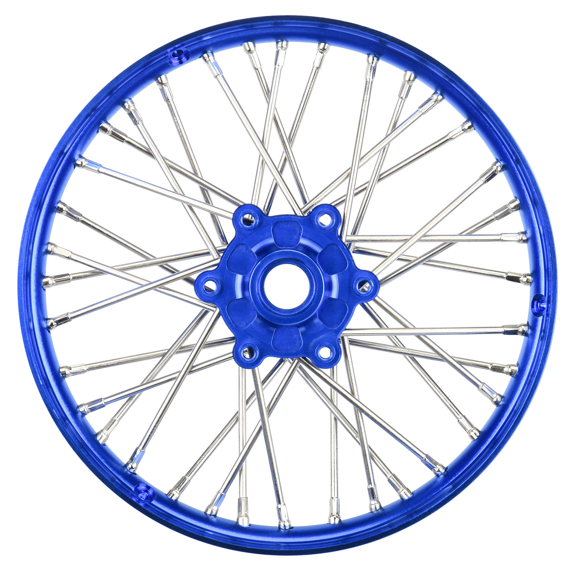 1/4 Pro-Spec Aluminum V2 Bead Front Wheel Blue/Blue (1): Pro 1/4 Pro-Spec Aluminum V2 Bead Front Wheel Blue/Blue (1): Pro - Image 1