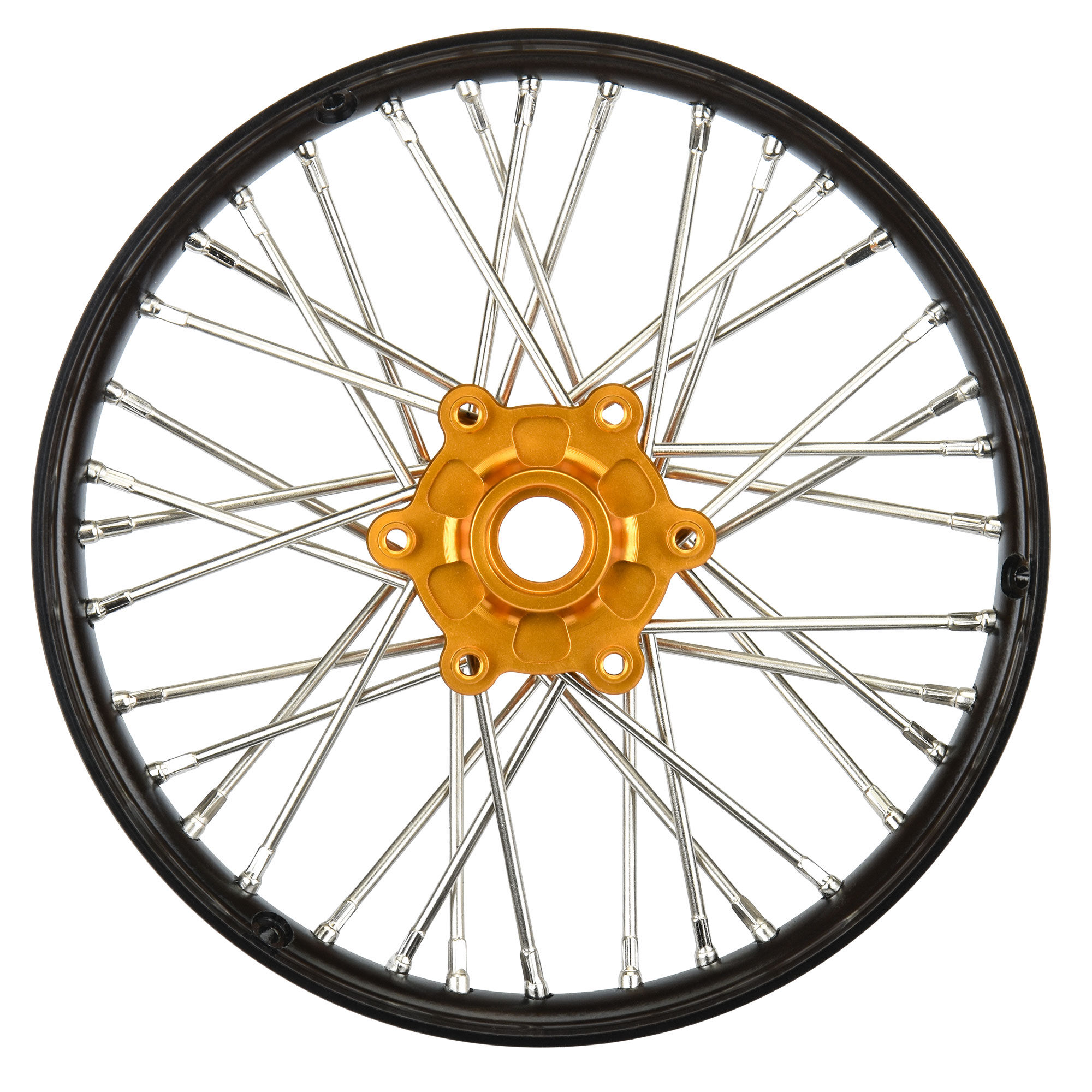 1/4 Pro-Spec Aluminum V2 Bead Front Wheel Black/Gold (1): Pr 1/4 Pro-Spec Aluminum V2 Bead Front Wheel Black/Gold (1): Pr - Image 1