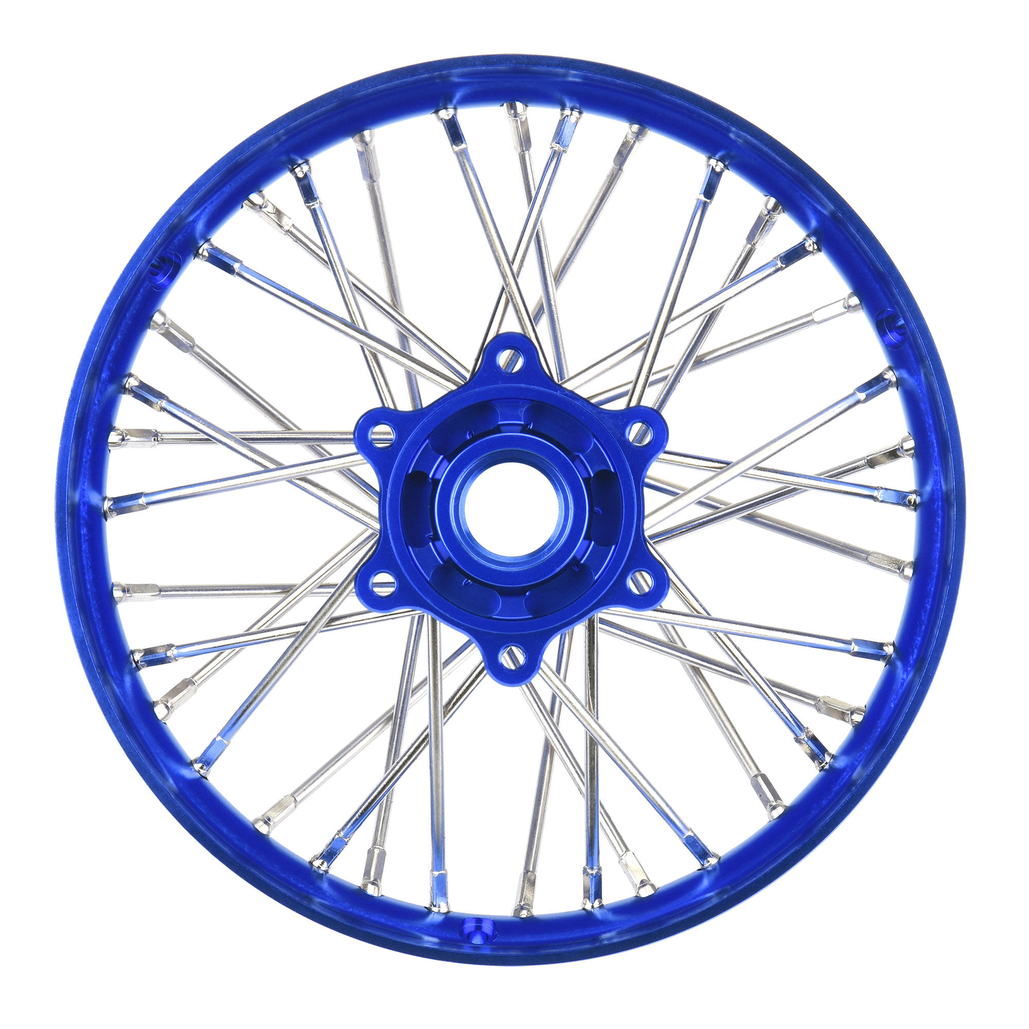 1/4 Pro-Spec Aluminum V2 Bead Rear Wheel Blue/Blue (1): Prom 1/4 Pro-Spec Aluminum V2 Bead Rear Wheel Blue/Blue (1): Prom - Image 1
