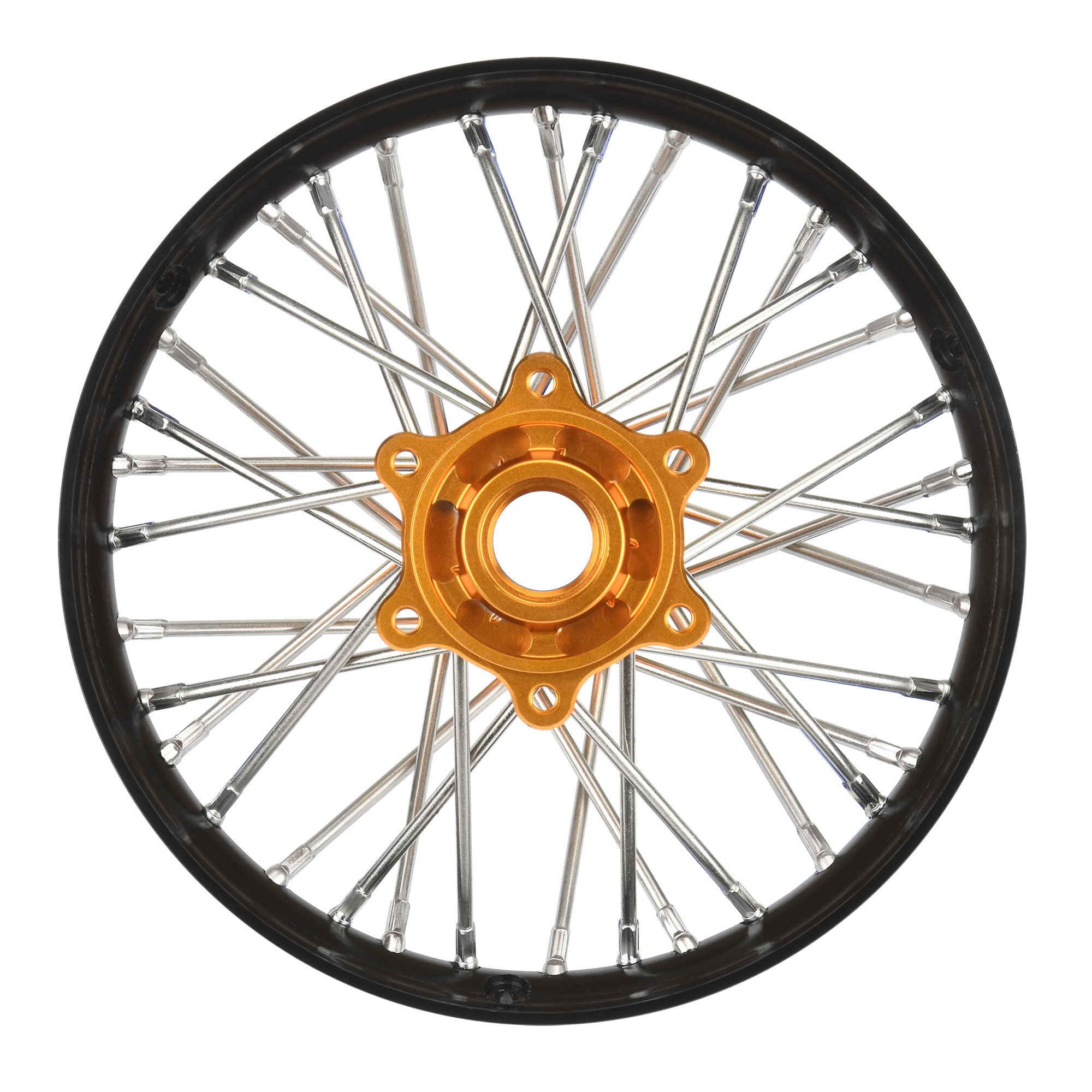 1/4 Pro-Spec Aluminum V2 Bead Rear Wheel Black/Gold (1): Pro 1/4 Pro-Spec Aluminum V2 Bead Rear Wheel Black/Gold (1): Pro - Image 1