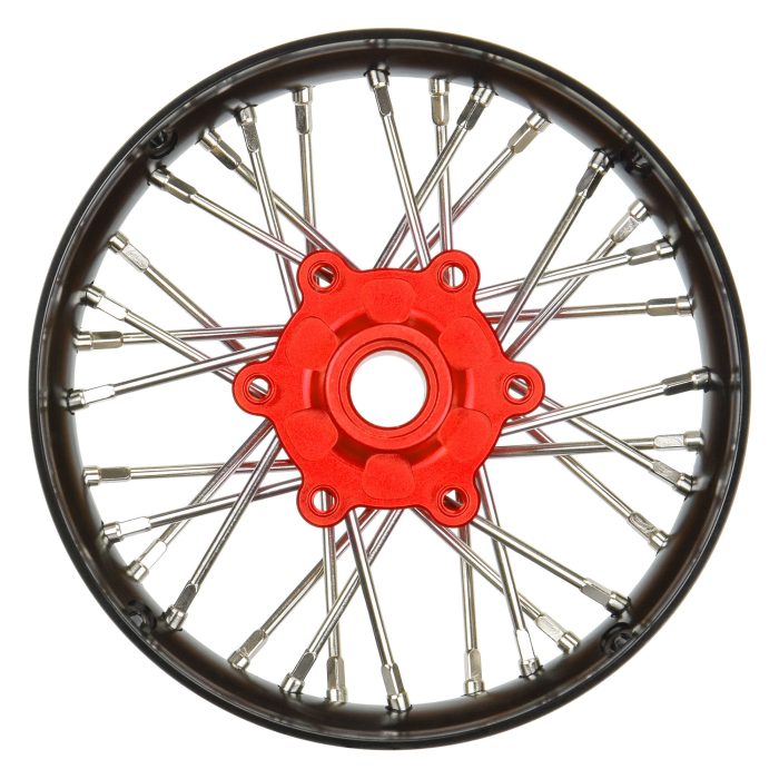1/4 Pro-Spec Aluminum V2 Bead Front Wheel Black/Red (1): Pro - Image 1