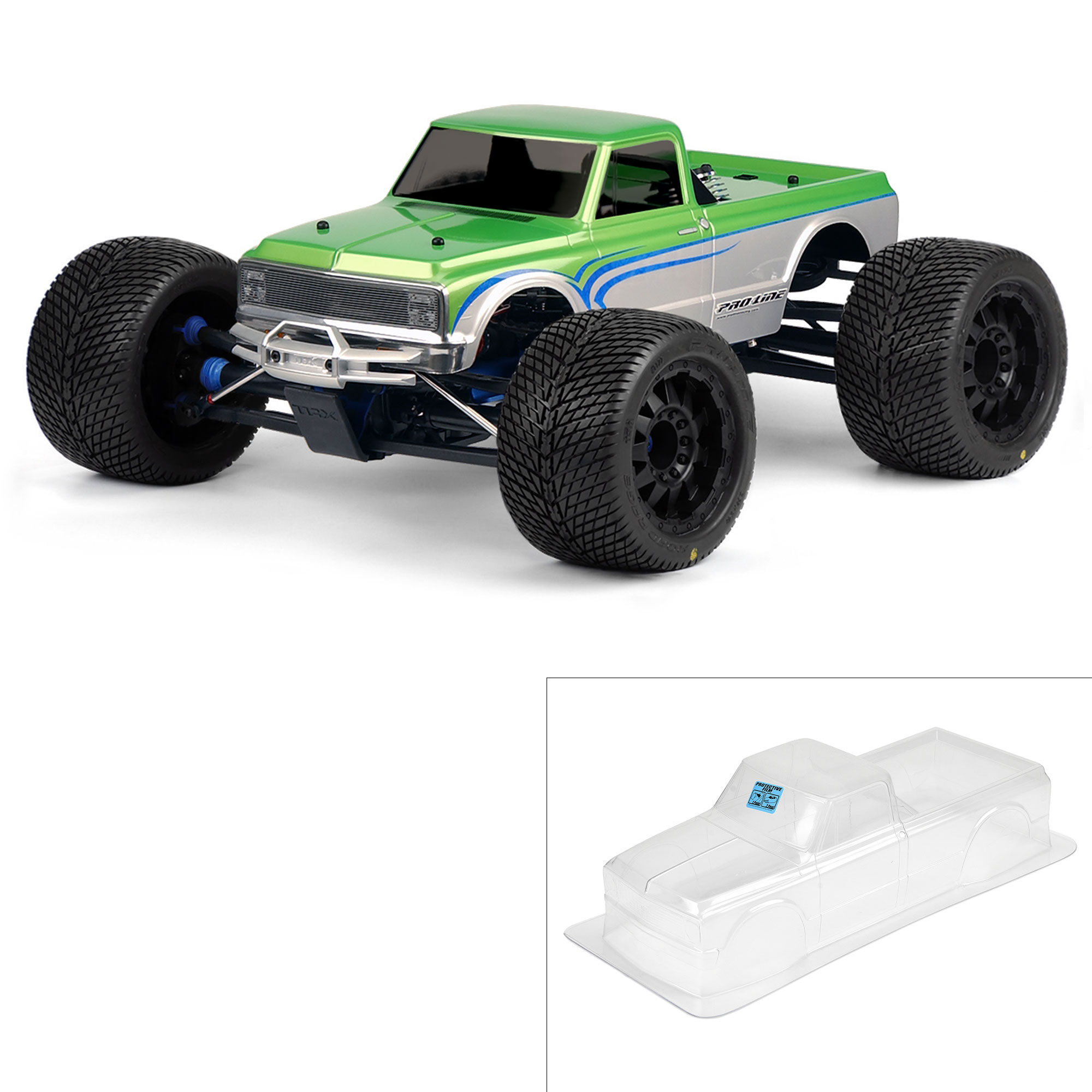 1/8 1972 Chevy C-10 Long Bed Clear Body: Monster Truck 1/8 1972 Chevy C-10 Long Bed Clear Body: Monster Truck - Image 1