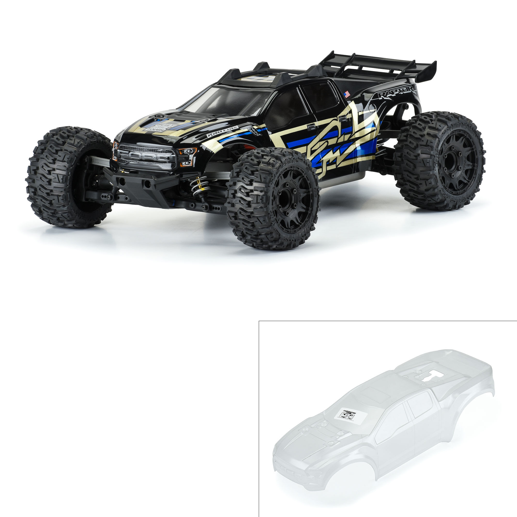 1/10 Pre-Cut 2017 Ford F-150 Raptor Clear Body: Rustler 4x4 1/10 Pre-Cut 2017 Ford F-150 Raptor Clear Body: Rustler 4x4 - Image 1