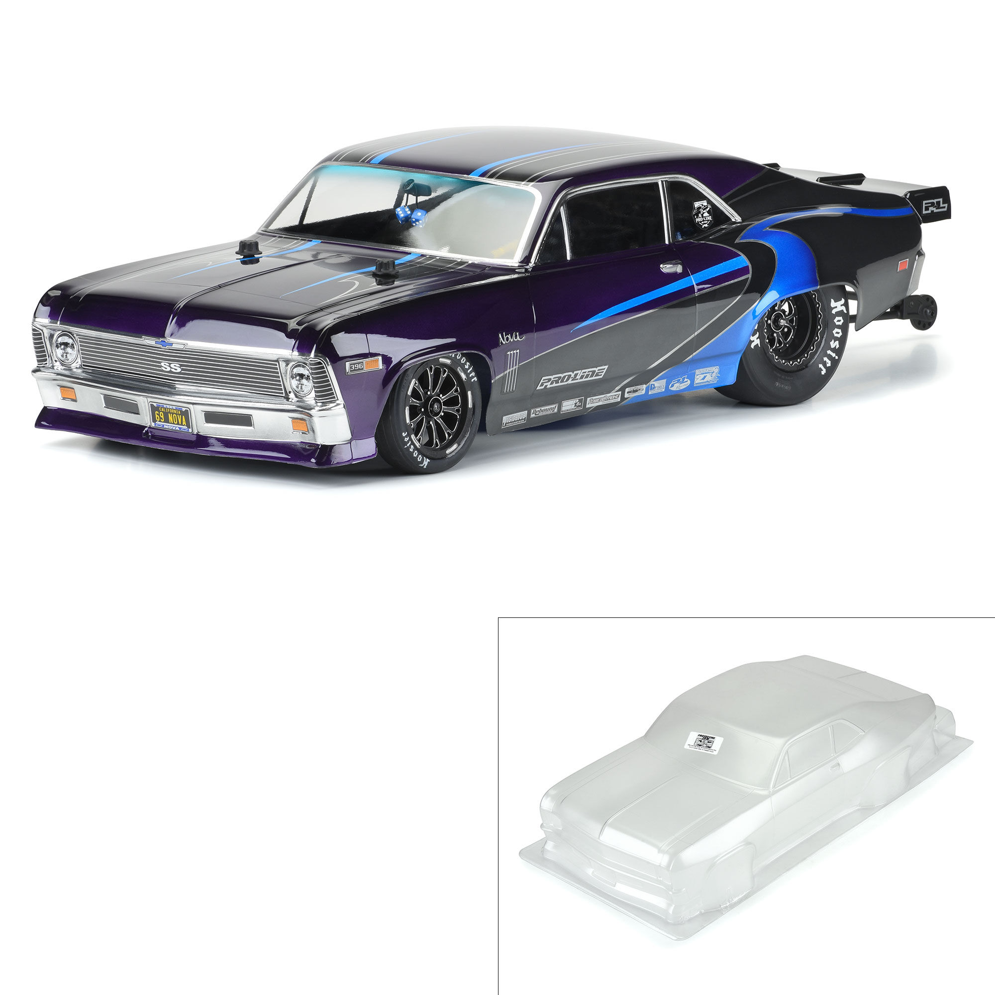 1/10 1969 Chevrolet Nova Clear Body: Drag Car 1/10 1969 Chevrolet Nova Clear Body: Drag Car - Image 1
