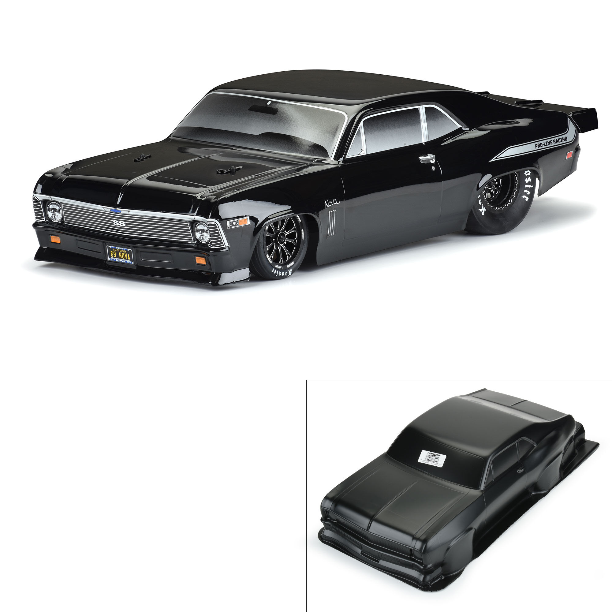 1/10 1969 Chevrolet Nova Tough-Color Black Body: Drag Car 1/10 1969 Chevrolet Nova Tough-Color Black Body: Drag Car - Image 1