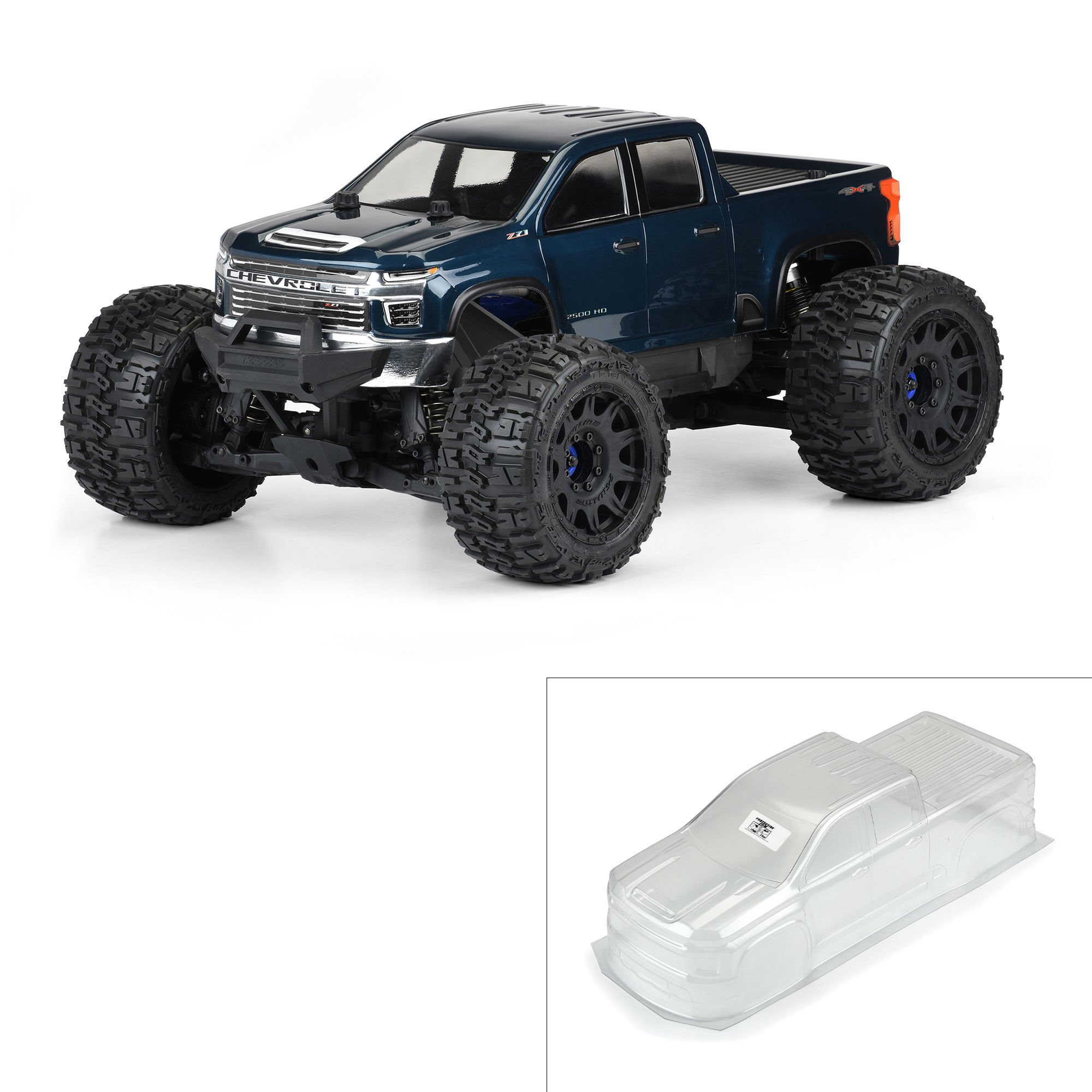 1/8 2021 Chevy Silverado 2500 HD Clear Body: E-REVO 2.0 & M 1/8 2021 Chevy Silverado 2500 HD Clear Body: E-REVO 2.0 & M - Image 1
