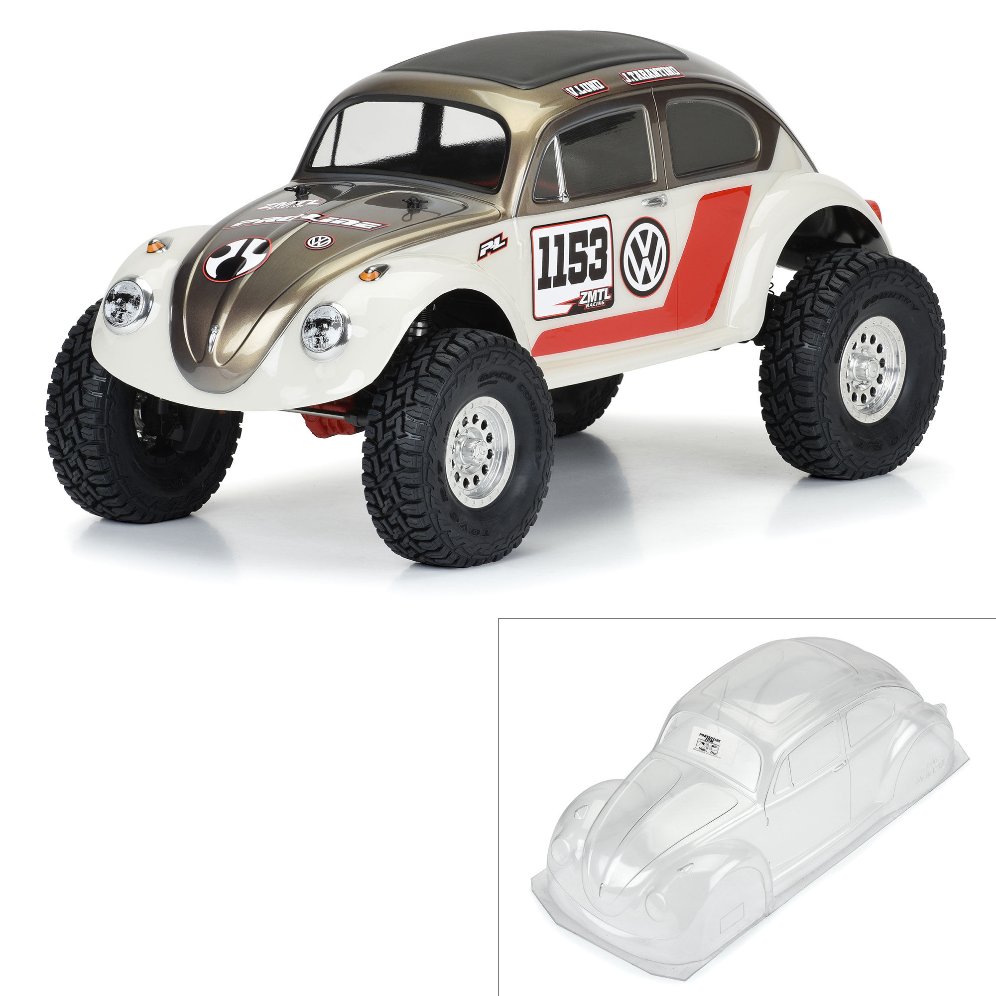 1/10 Volkswagen Beetle Clear Body 12.3" (313mm) Wheelbase Cr 1/10 Volkswagen Beetle Clear Body 12.3" (313mm) Wheelbase Cr - Image 1