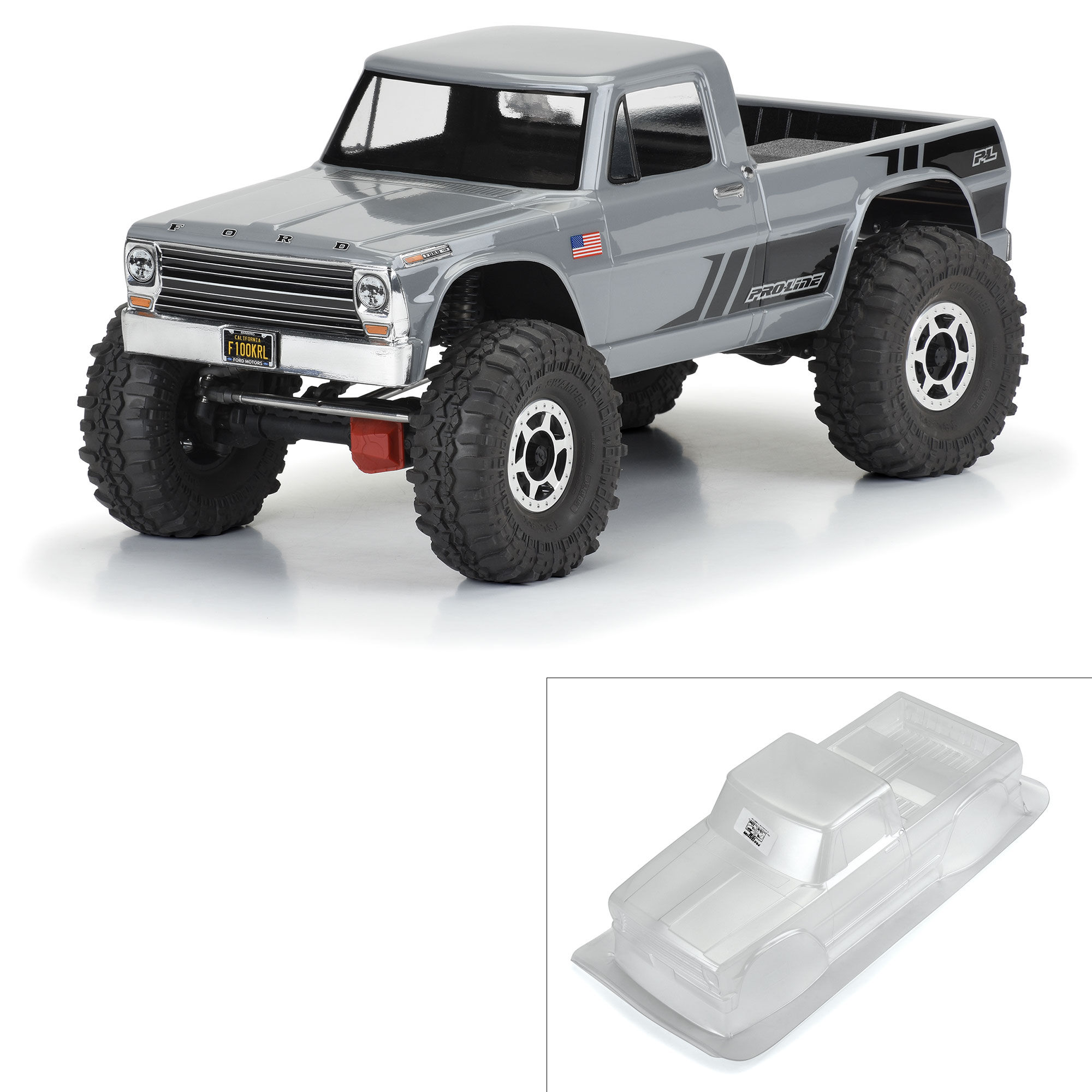 1/10 1967 Ford F-100 Clear Body 12.3" (313mm) Wheelbase Craw 1/10 1967 Ford F-100 Clear Body 12.3" (313mm) Wheelbase Craw - Image 1