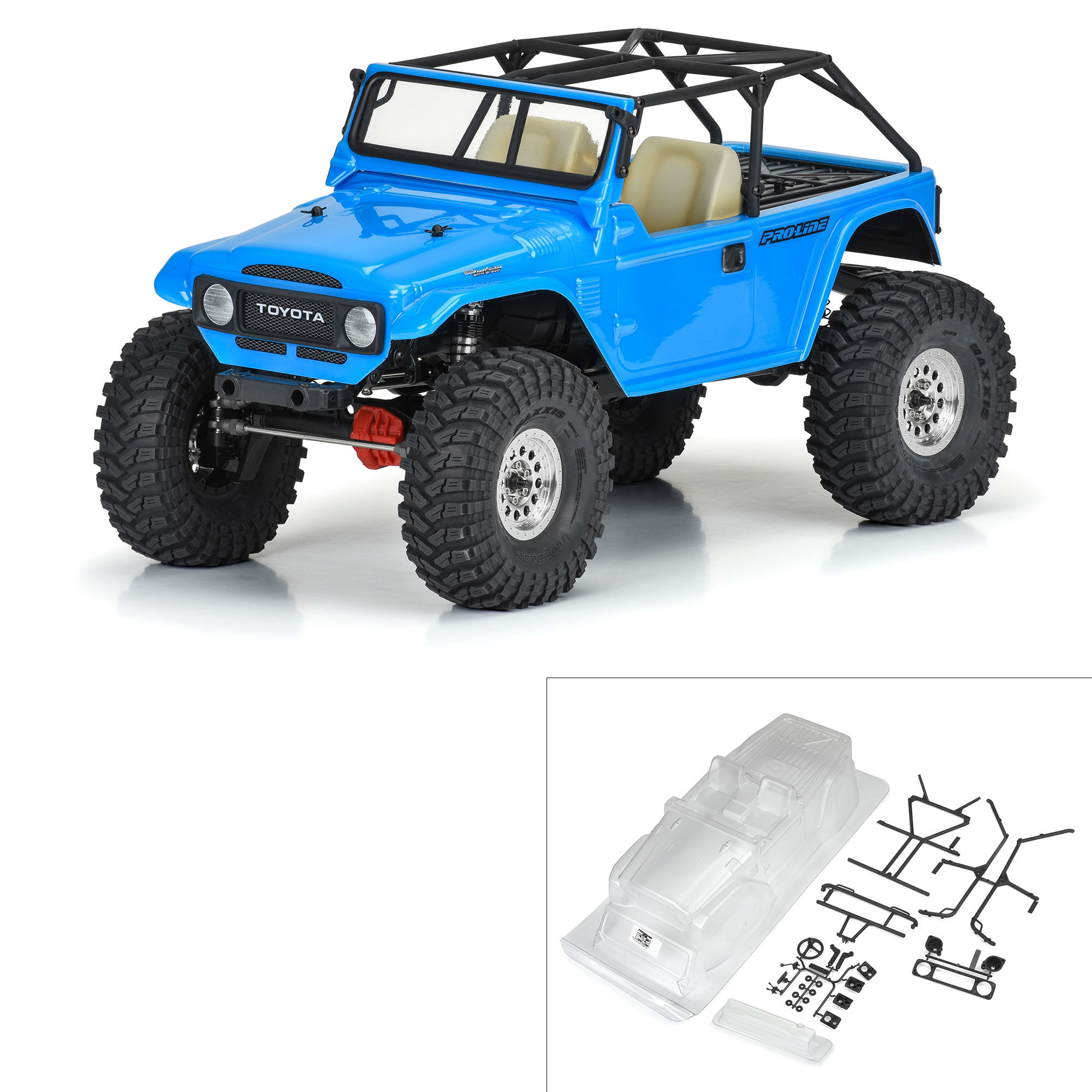 1/10 1979 Toyota Land Cruiser FJ40 Clear Body/Cage 12.3" WB 1/10 1979 Toyota Land Cruiser FJ40 Clear Body/Cage 12.3" WB - Image 1