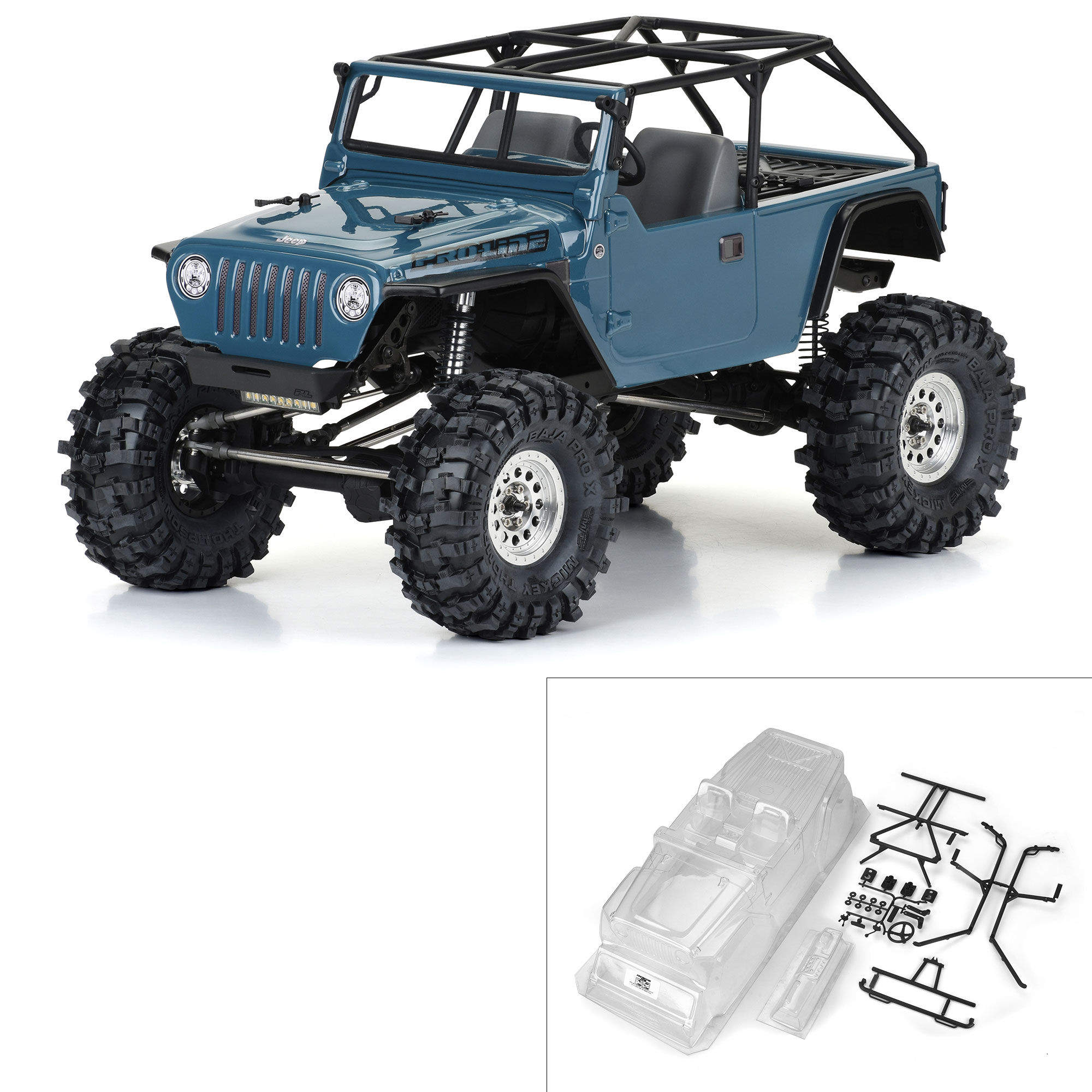 1/10 2004 Jeep LJ Clear Body/Trail Cage 12.3" Wheelbase Craw 1/10 2004 Jeep LJ Clear Body/Trail Cage 12.3" Wheelbase Craw - Image 1