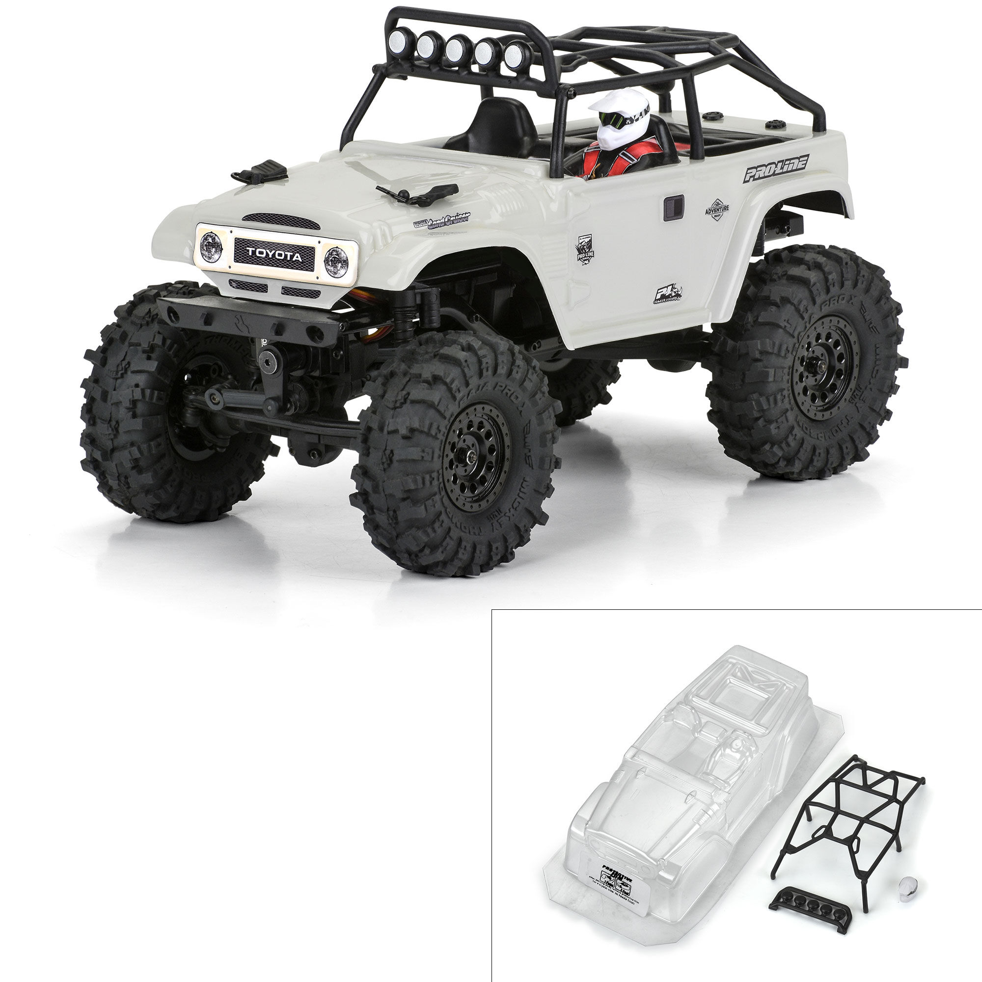 1/24 1979 Toyota Land Cruiser FJ40 Clear Body with Trail Cag 1/24 1979 Toyota Land Cruiser FJ40 Clear Body with Trail Cag - Image 1