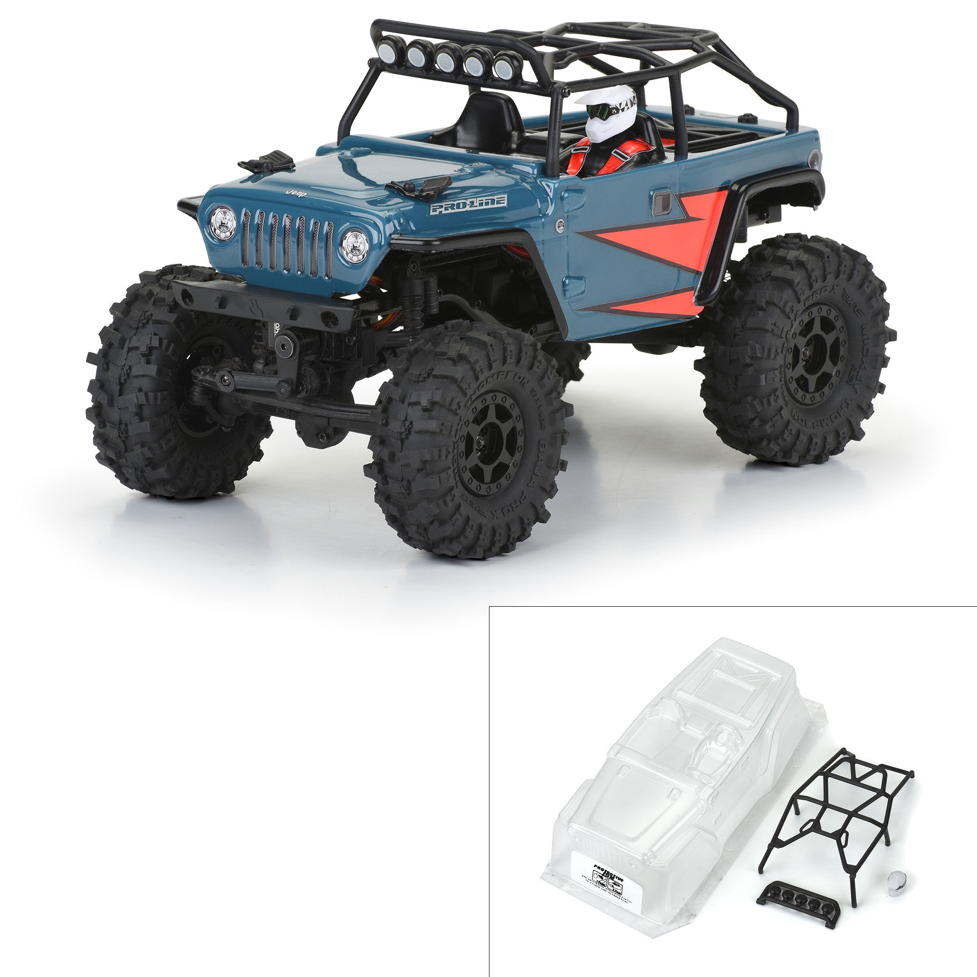 1/24 2004 Jeep LJ Clear Body/Trail Cage: SCX24 1/24 2004 Jeep LJ Clear Body/Trail Cage: SCX24 - Image 1