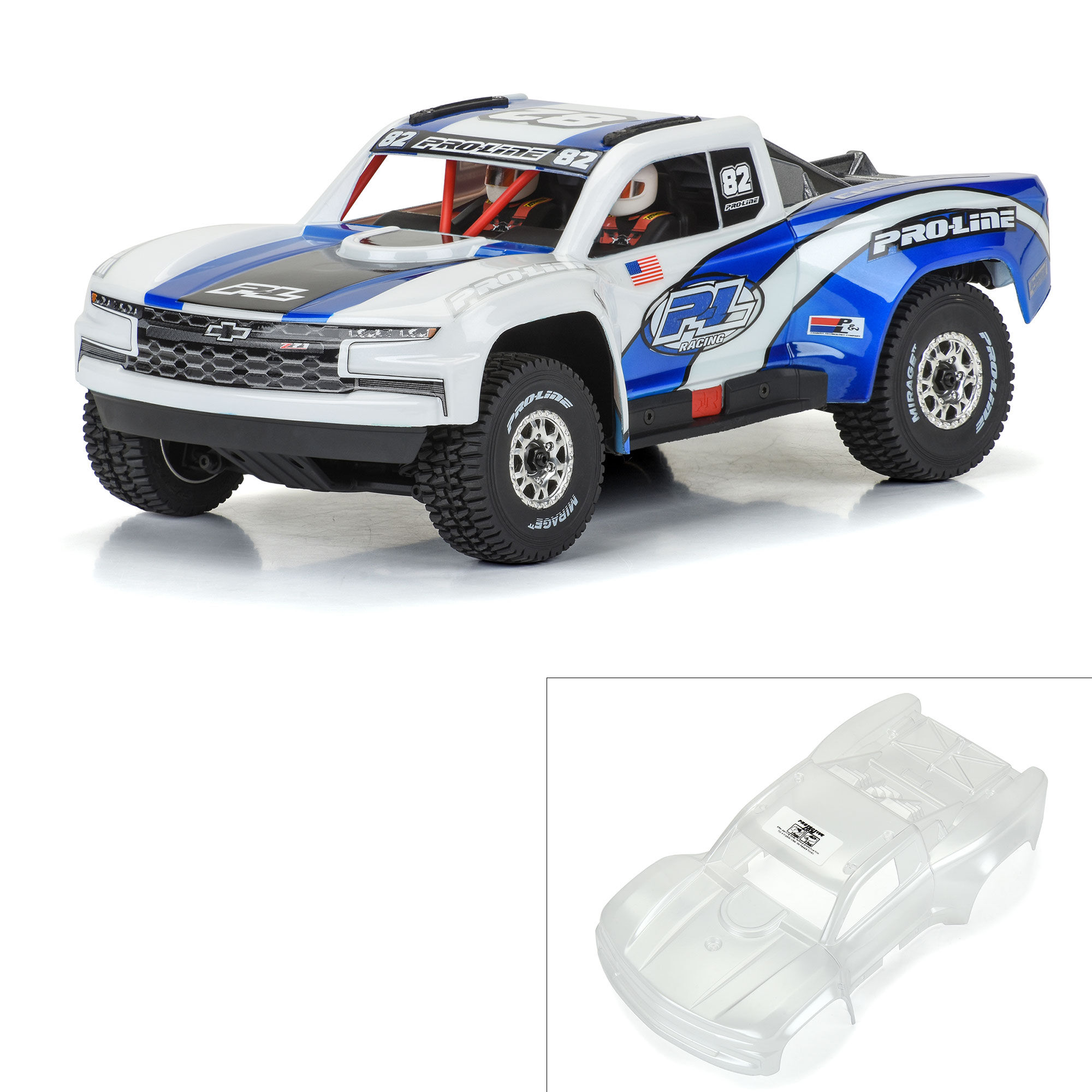 1/16 Pre-Cut 2019 Chevy Silverado Trophy Truck Clear Body: G 1/16 Pre-Cut 2019 Chevy Silverado Trophy Truck Clear Body: G - Image 1