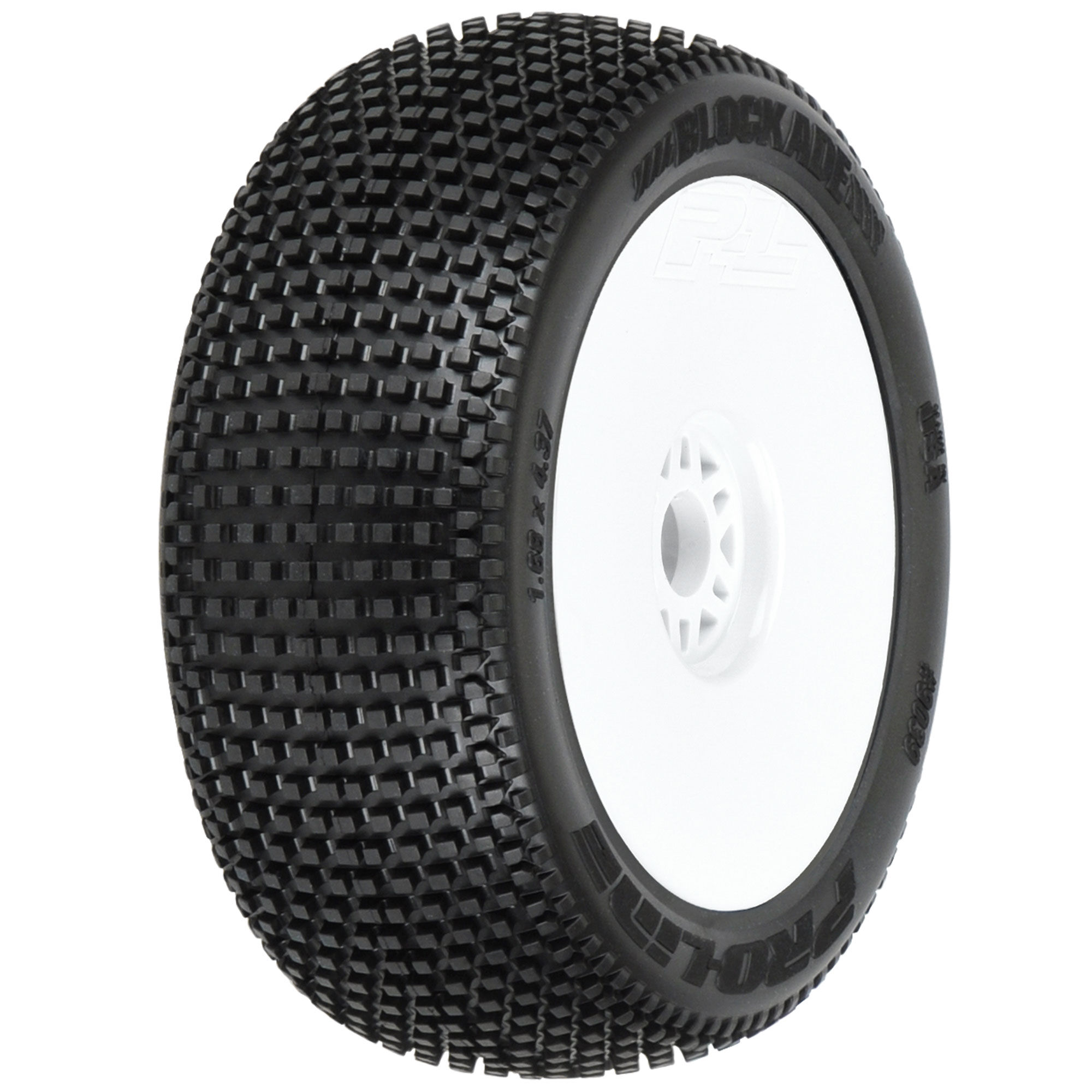 1/8 Blockade S3 Front/Rear Buggy Tires Mounted 17mm White (2 1/8 Blockade S3 Front/Rear Buggy Tires Mounted 17mm White (2 - Image 1