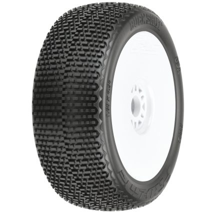 1/8 Buck Shot S3 Front/Rear Buggy Tires Mounted 17mm White (