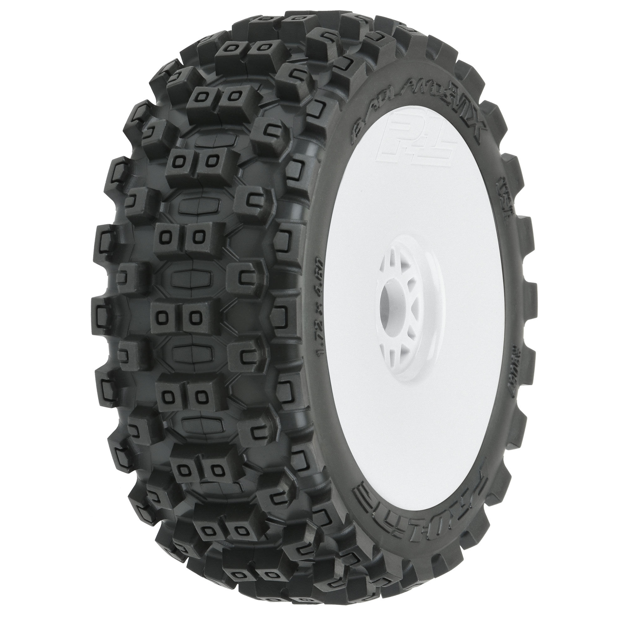 1/8 Badlands MX M2 Front/Rear Buggy Tires Mounted 17mm White 1/8 Badlands MX M2 Front/Rear Buggy Tires Mounted 17mm White - Image 1