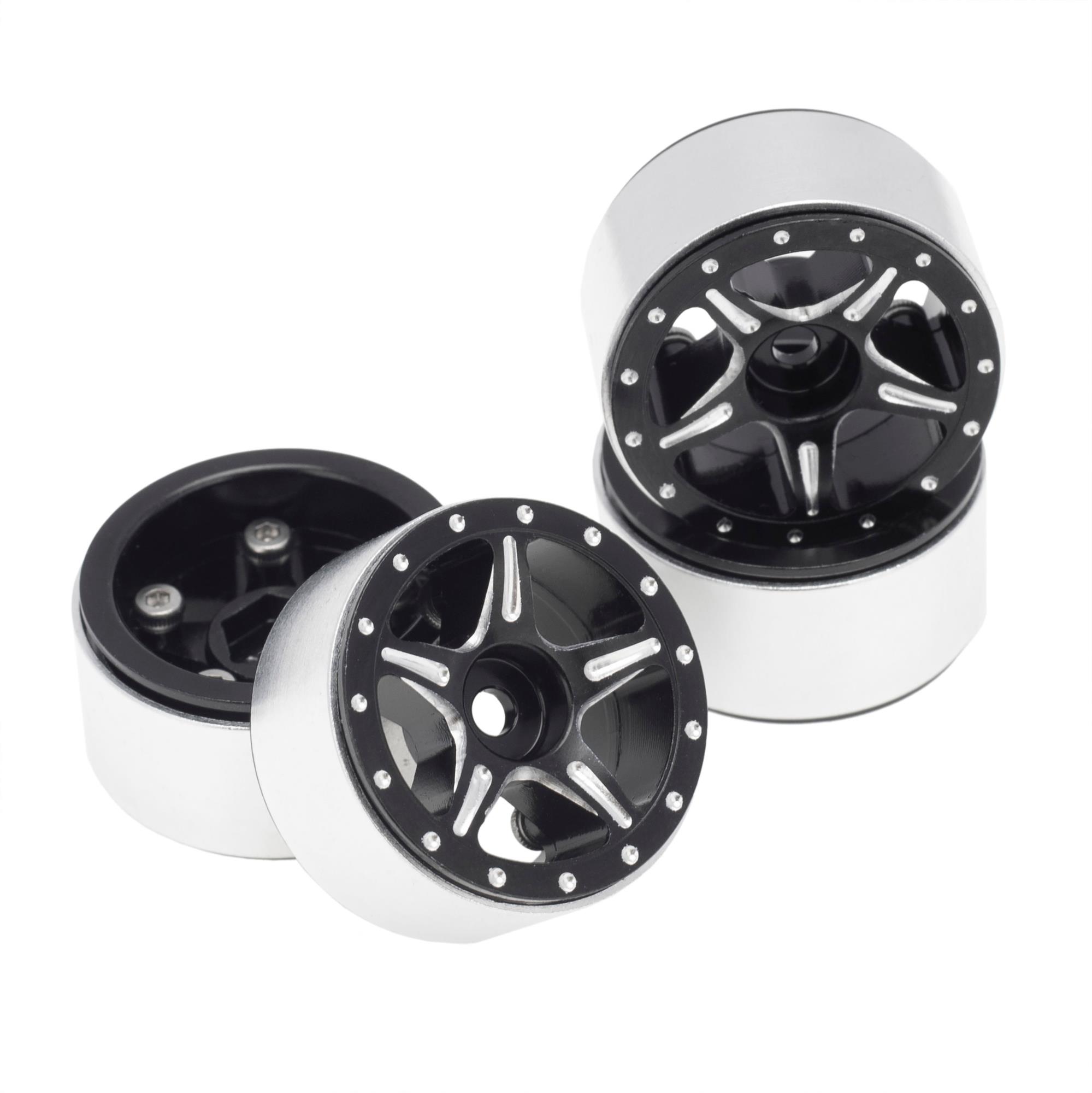 5 Spoke B'lock Alum 1.0" Wheels 4pcs SCX24 5 Spoke B'lock Alum 1.0" Wheels 4pcs SCX24 - Image 1