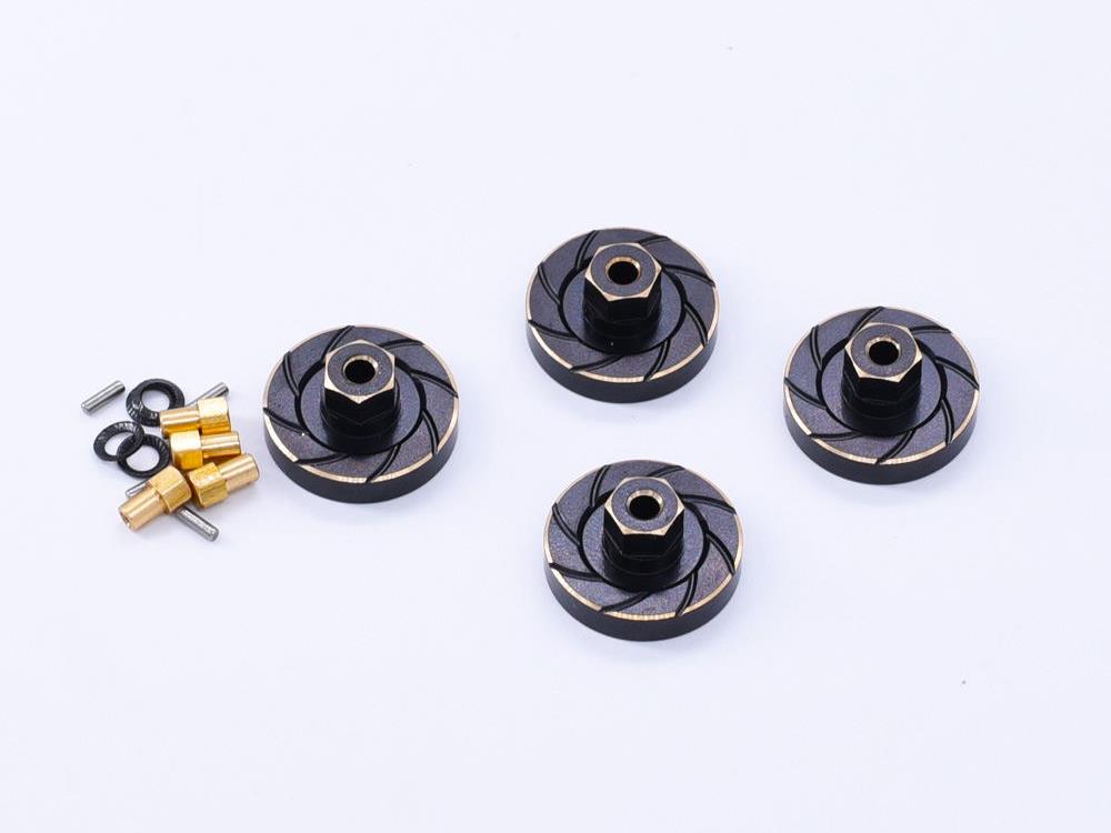 Hex Wheel Weights Blk Brass (4) SCX24 Hex Wheel Weights Blk Brass (4) SCX24 - Image 1