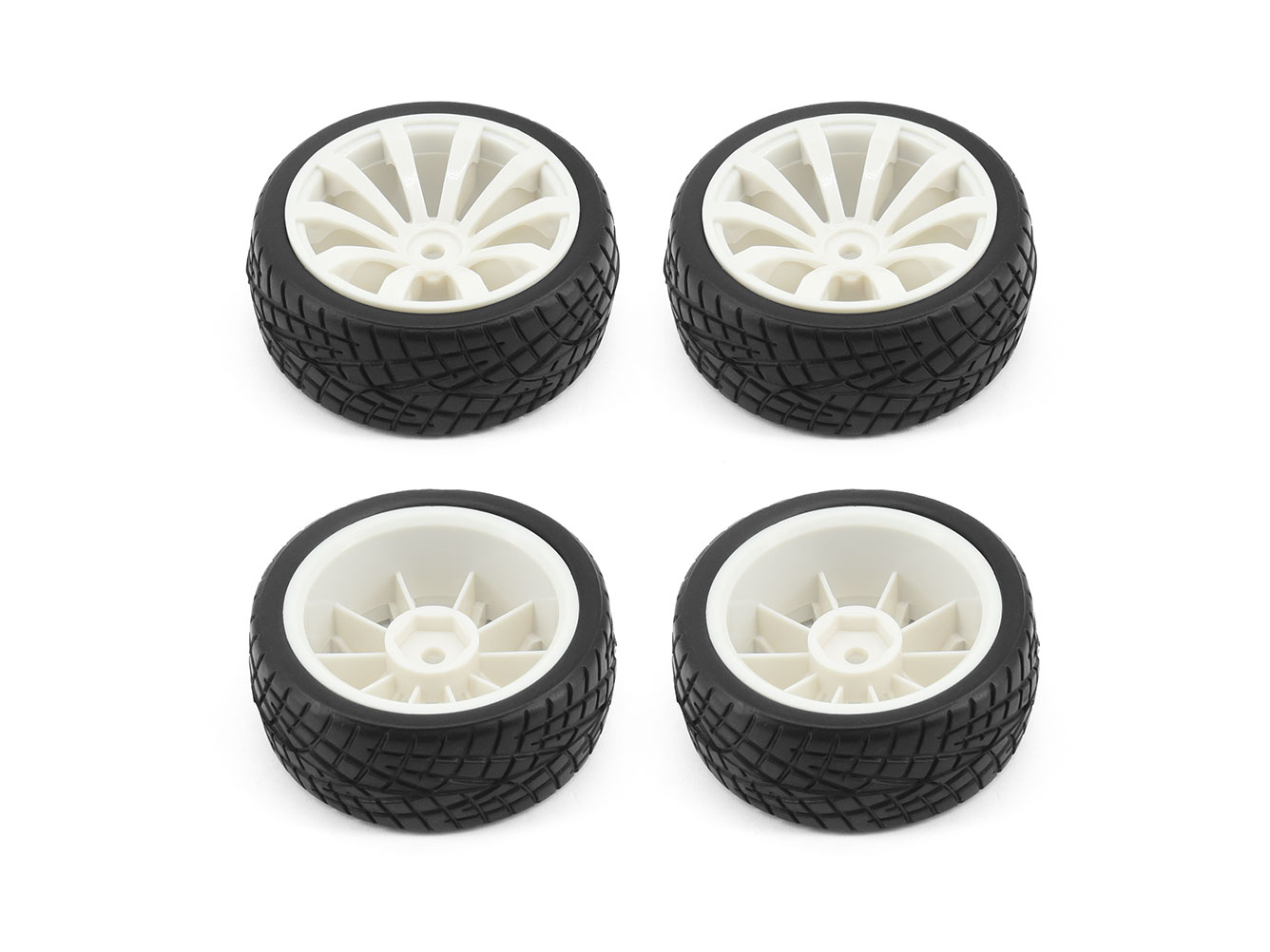 1/10 On Road/10 Spoke Wheel Set White (4pcs) 1/10 On Road/10 Spoke Wheel Set White (4pcs) - Image 1