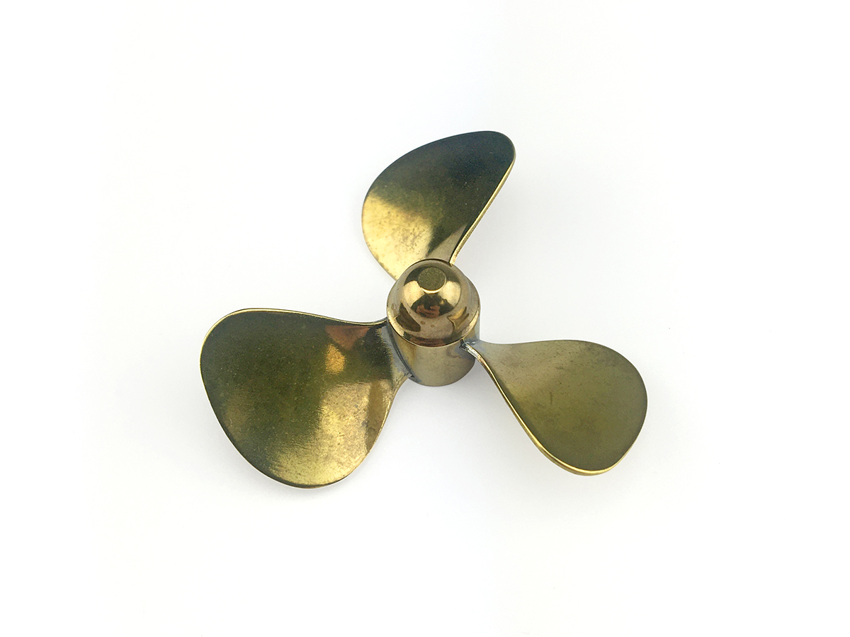 Brass Propeller (Classic) Brass Propeller (Classic), 3 Blade, 50mm, M4, LH - Image 1