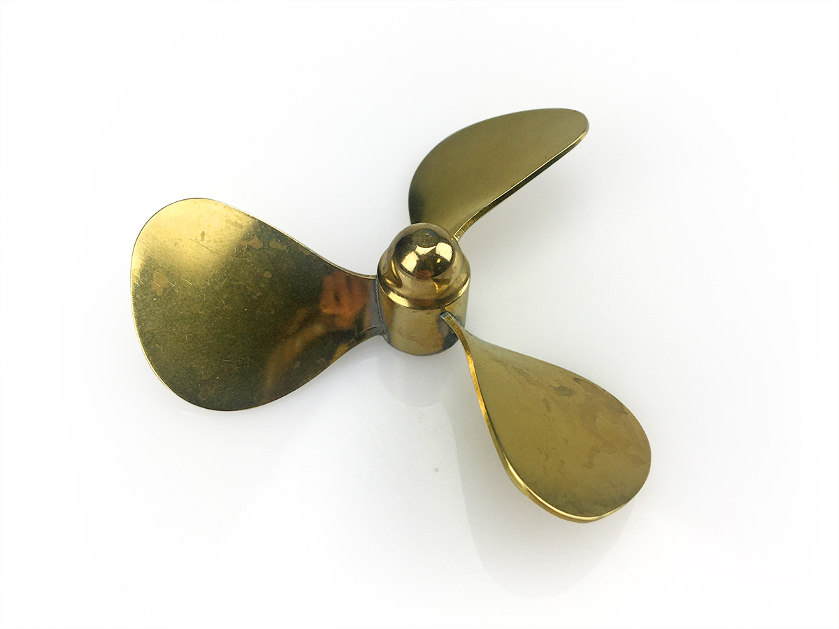 Brass Propeller (Classic) Brass Propeller (Classic), 3 Blade, 60mm, M4, LH - Image 1