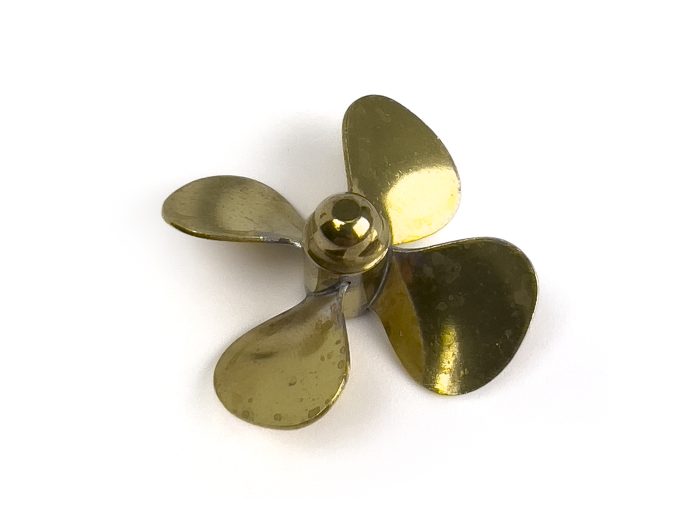 Brass Propeller (Classic), 4 Blade, 45mm, M4, RH - Image 1