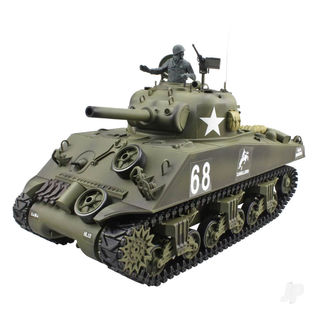 1:16 U.S. Medium Tank M4A3 Sherman with Infrared Battle System (2.4GHz + Shooter + Smoke + Sound) image_JP-HLG3898-1B