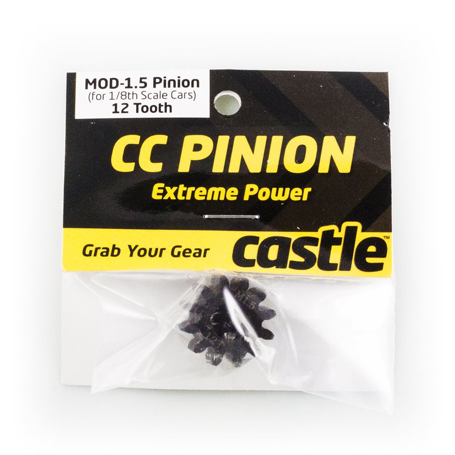 CC PINION 12 Tooth - MOD1.5 CC PINION 12 Tooth - MOD1.5, 8mm shaft (for use with CMIR075 - Image 1