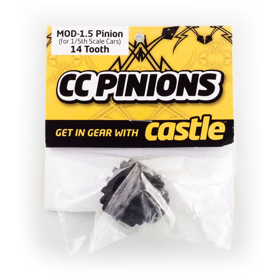 CC PINION 14 Tooth - MOD1.5 CC PINION 14 Tooth - MOD1.5, 8mm shaft (for use with CMIR075 - Image 1