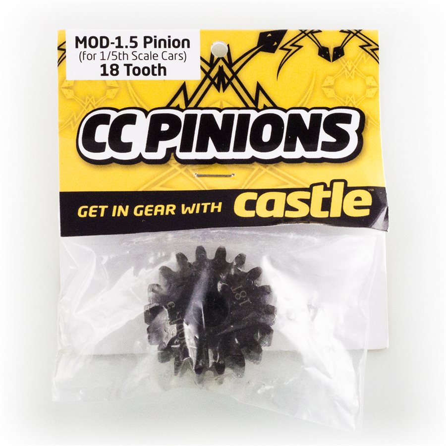 CC PINION 18 Tooth - MOD1.5 CC PINION 18 Tooth - MOD1.5, 8mm shaft (for use with CMIR075 - Image 1