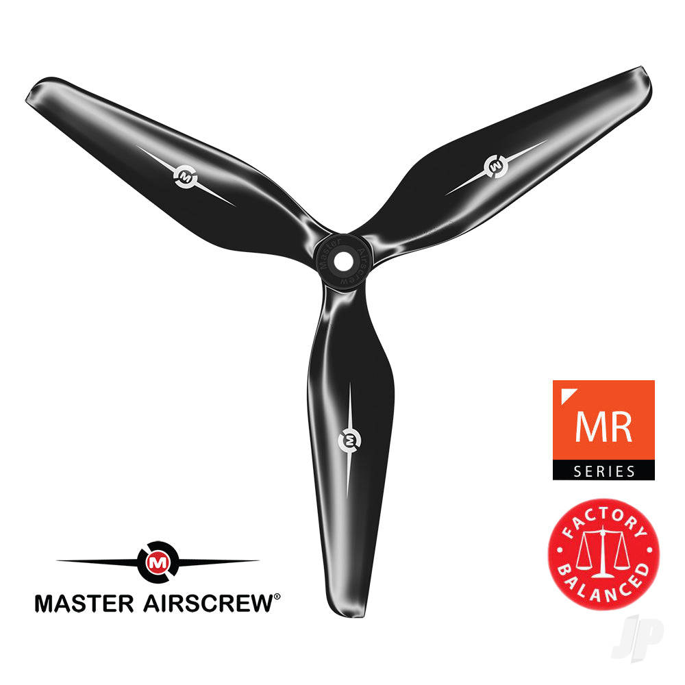 12x6 3MR 3-Blade Propeller (CW) Reverse/Pusher Black image_JP-MAS3M12X60RB1