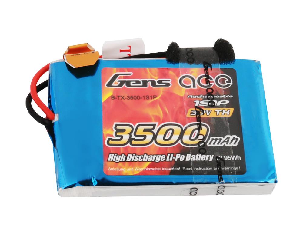 Li-Po 1S 3.7V 3500mAh Tx with JR Li-Po 1S 3.7V 3500mAh Tx with JR - Image 1