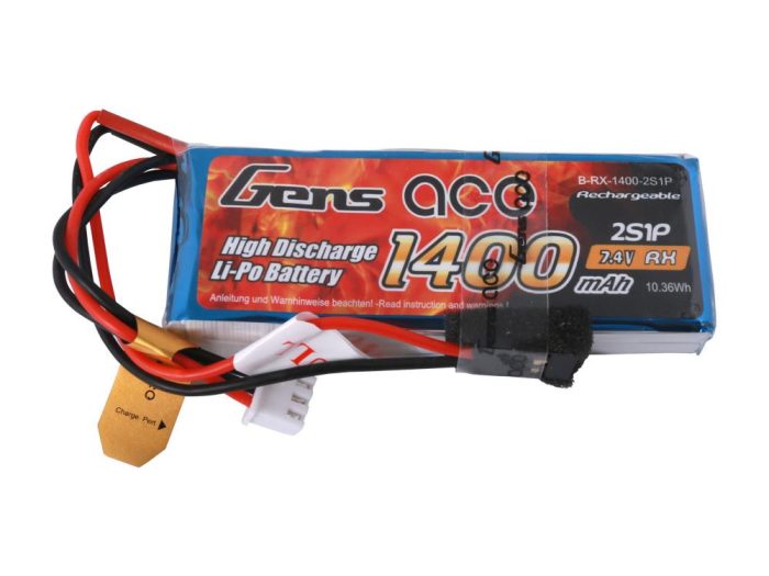 Li-Po 2S 7.4V 1400mAh Rx with JR - Image 1