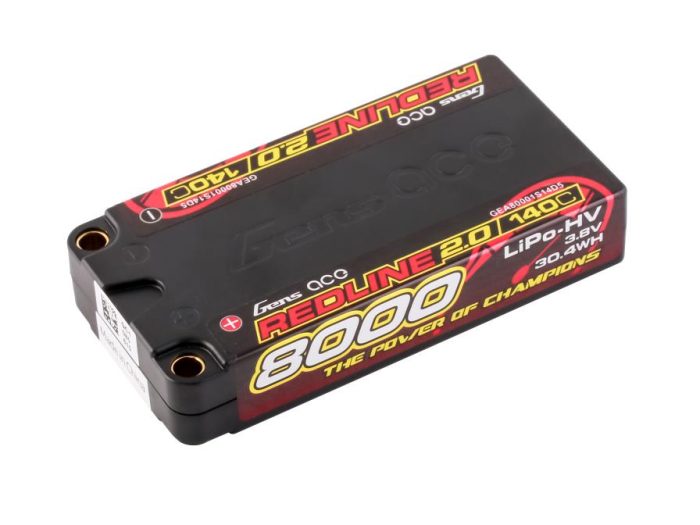 Li-Po HV Car Hard Case 1S2P 3.8V 8000mAh 140C RL2 Short 5mm - Image 1