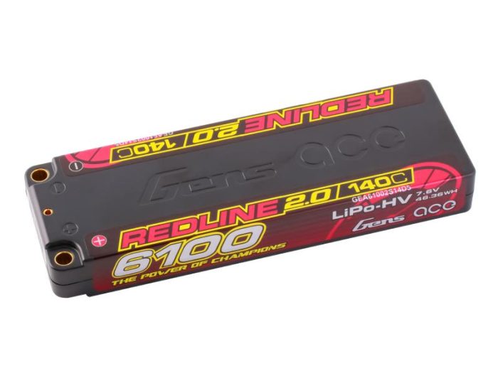 Li-Po HV Car Hard Case 2S1P 7.6V 6100mAh 140C RL2 with 5mm - Image 1