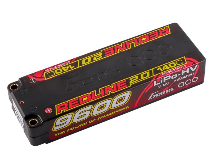 Li-Po HV Car Hard Case 2S 7.6V 9600mAh 140C RL2 Short 5mm - Image 1