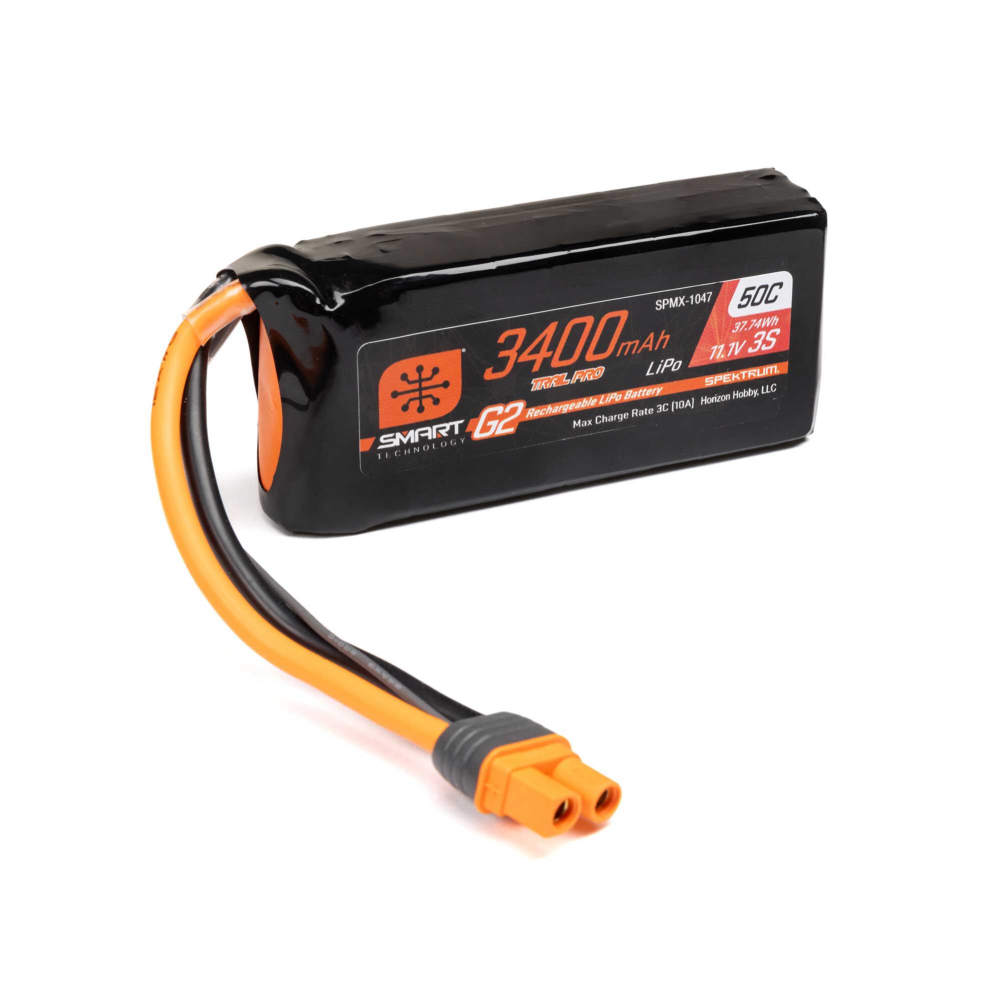 11.1V 3400mAh 3S 50C Smart G2 Trail Pro LiPo Battery: IC3 11.1V 3400mAh 3S 50C Smart G2 Trail Pro LiPo Battery: IC3 - Image 1