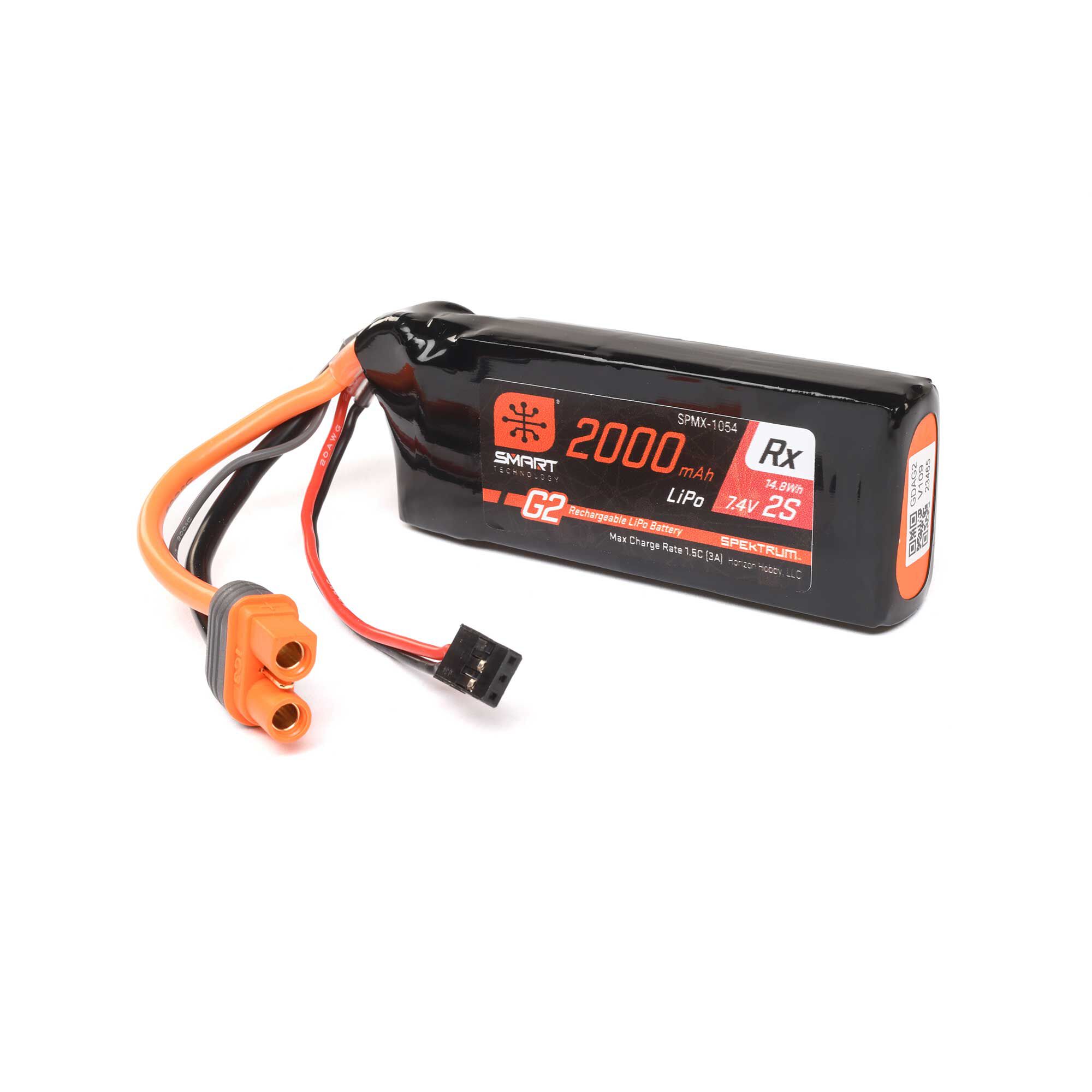 7.4V 2000mAh 2S 15C Smart G2 Receiver LiPo Battery: IC3 7.4V 2000mAh 2S 15C Smart G2 Receiver LiPo Battery: IC3 - Image 1