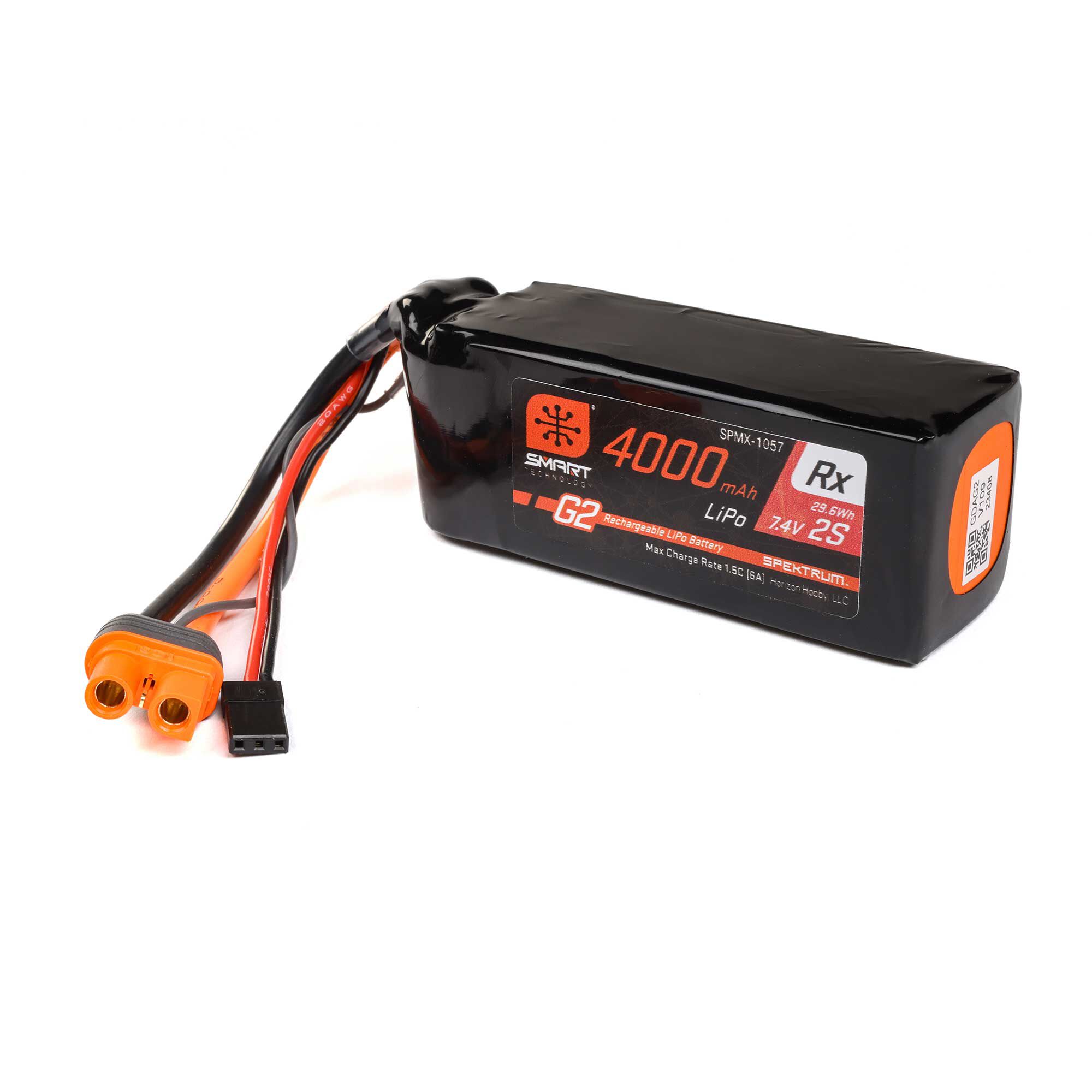 7.4V 4000mAh 2S 15C Smart G2 Receiver LiPo Battery: IC3 7.4V 4000mAh 2S 15C Smart G2 Receiver LiPo Battery: IC3 - Image 1