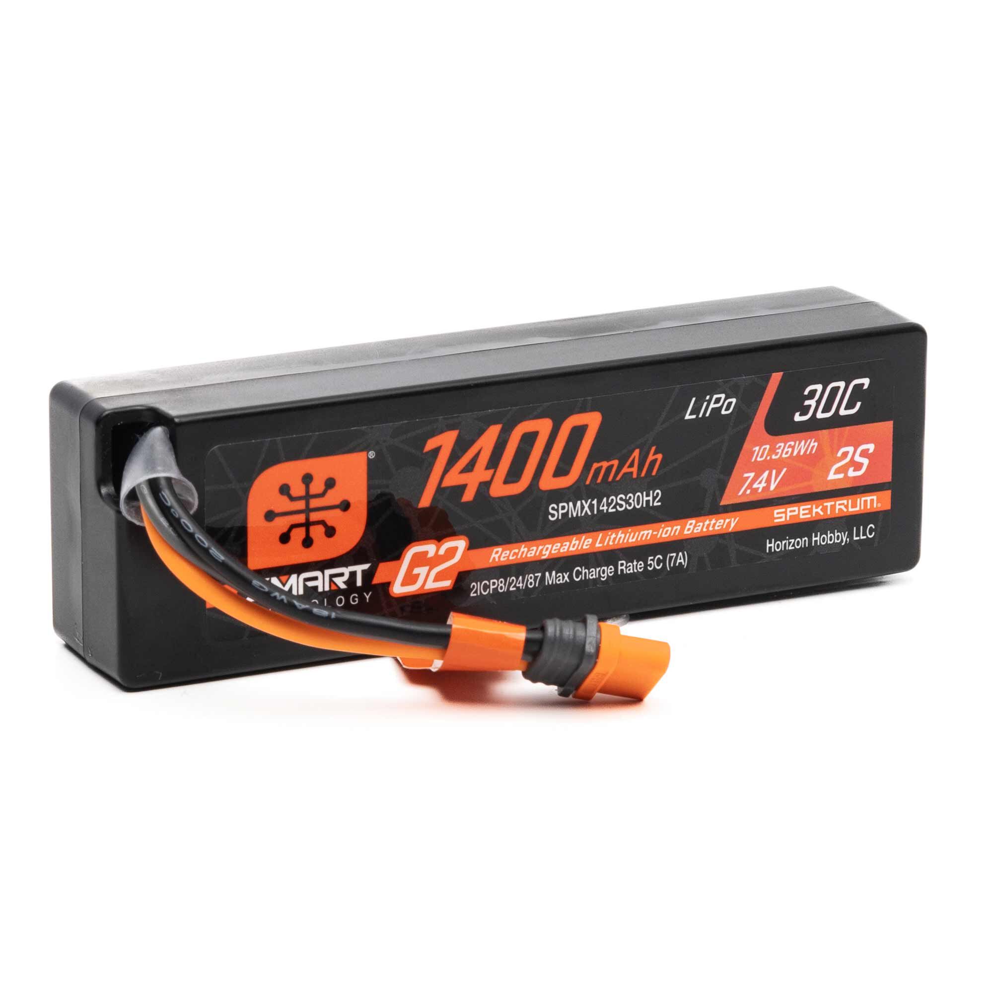 7.4V 1400mAh 2S 30C Smart G2 LiPo Battery: IC2 Connector 7.4V 1400mAh 2S 30C Smart G2 LiPo Battery: IC2 Connector - Image 1