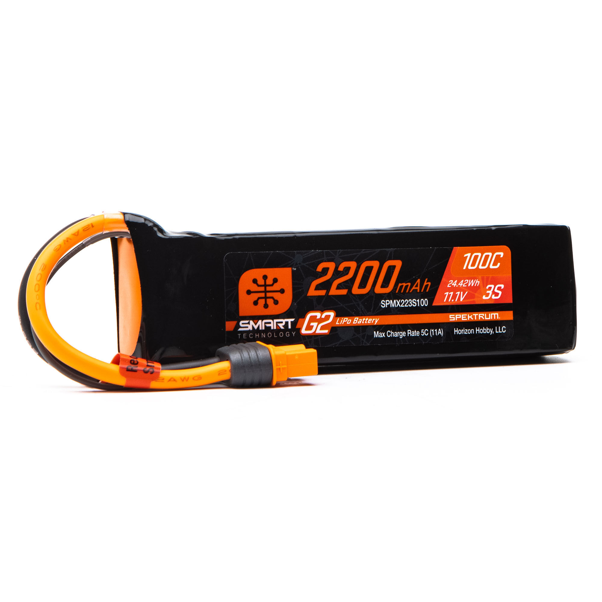 11.1V 2200mAh 3S 100C Smart G2 LiPo Battery: IC3 11.1V 2200mAh 3S 100C Smart G2 LiPo Battery: IC3 - Image 1