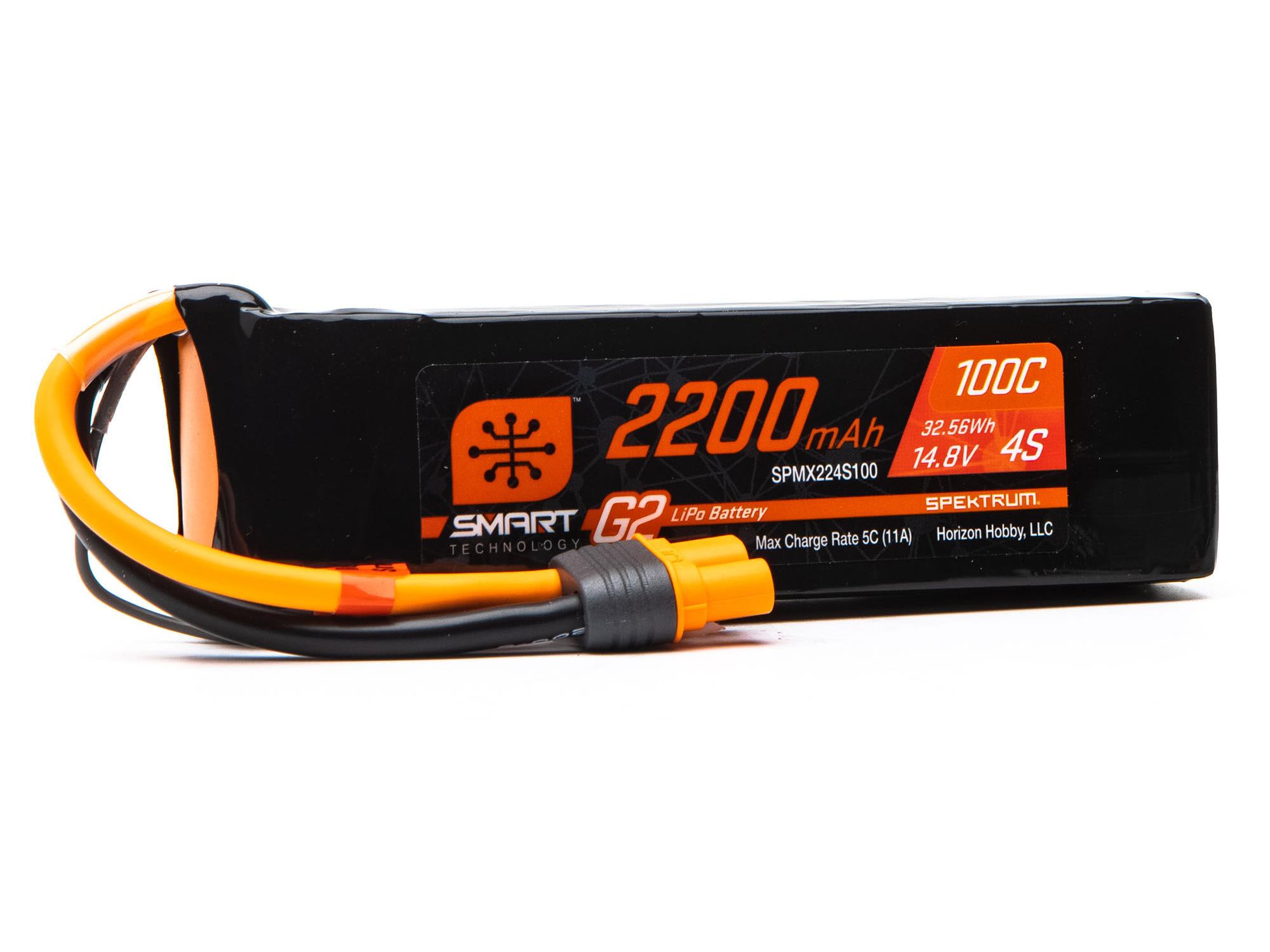 14.8V 2200mAh 4S 100C Smart G2 LiPo Battery: IC3 14.8V 2200mAh 4S 100C Smart G2 LiPo Battery: IC3 - Image 1