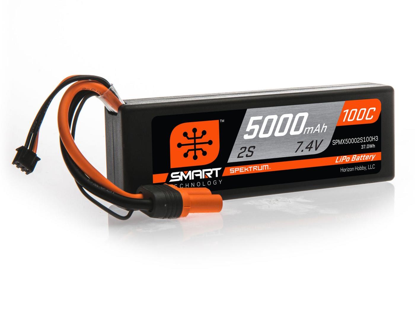 5000mAh 2S 7.4V 100C Smart LiPo Hardcase; IC3 5000mAh 2S 7.4V 100C Smart LiPo Hardcase; IC3 - Image 1