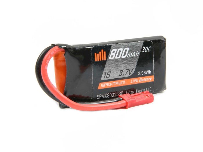 800mAh 1S 3.7V 30C LiPo Battery; JST - Image 1