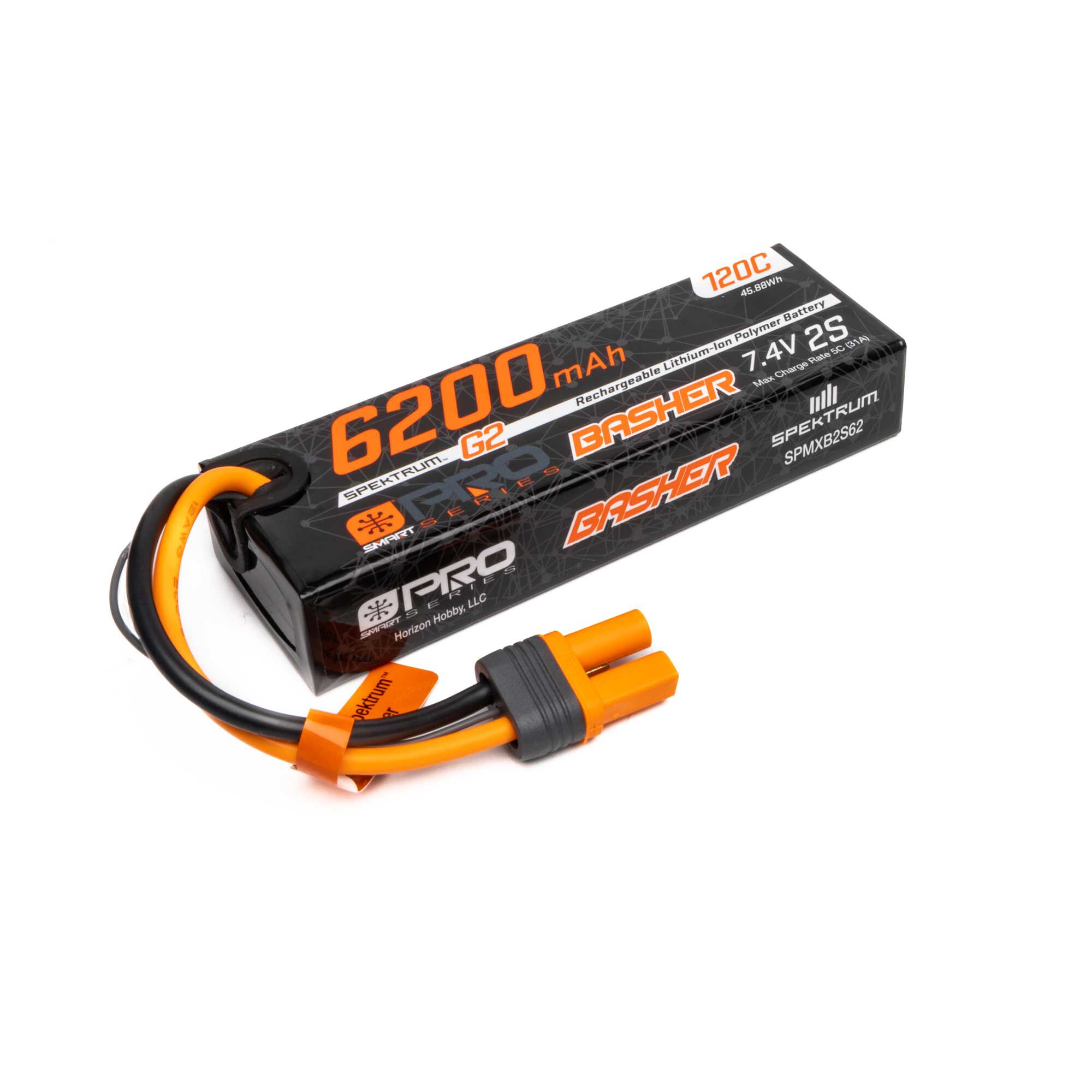7.4V 6200mAh 2S 120C Smart G2 Pro Basher LiPo: IC5 7.4V 6200mAh 2S 120C Smart G2 Pro Basher LiPo: IC5 - Image 1