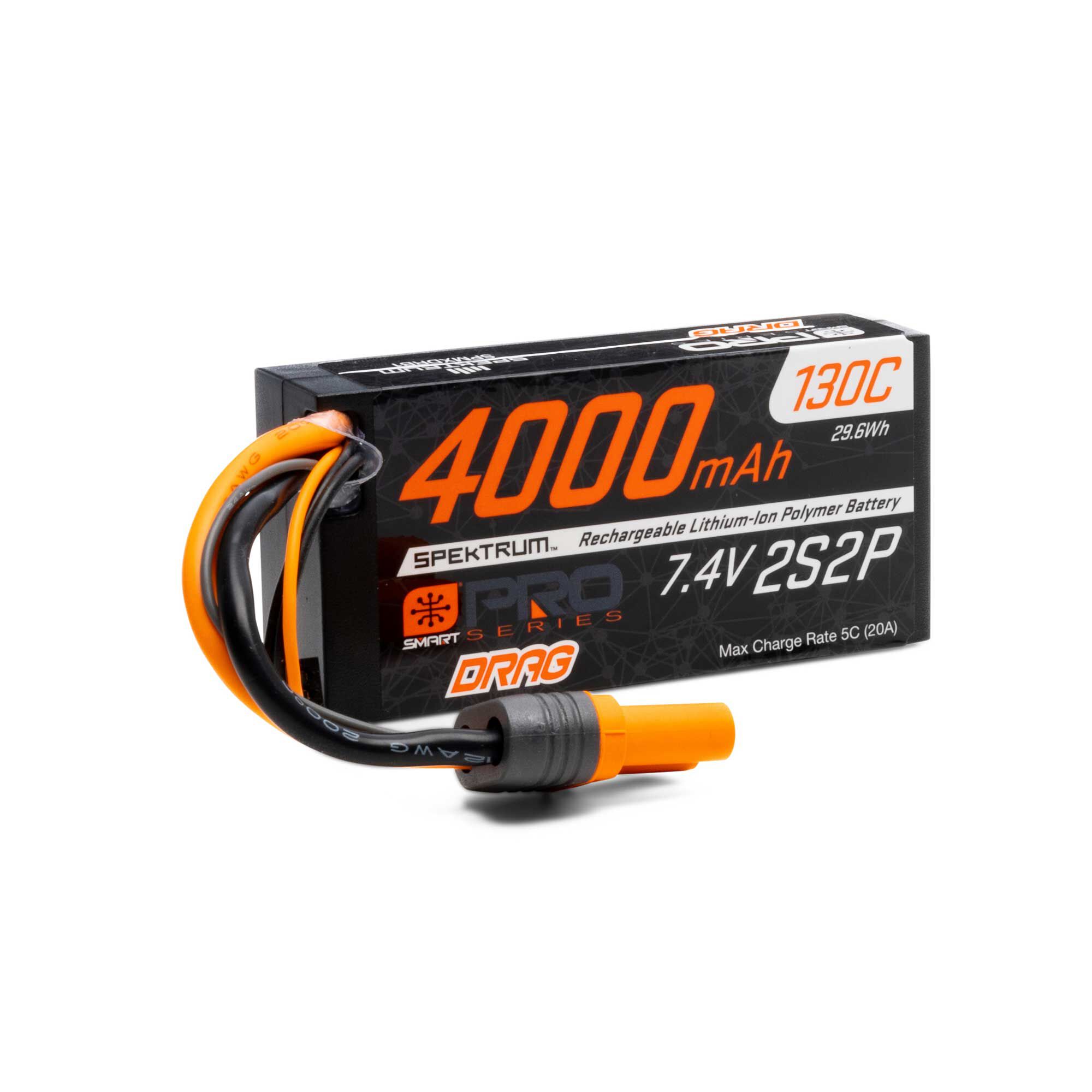 7.4V 4000mAh 2S 130C Smart No Prep Drag LiPo Battery: IC5 7.4V 4000mAh 2S 130C Smart No Prep Drag LiPo Battery: IC5 - Image 1